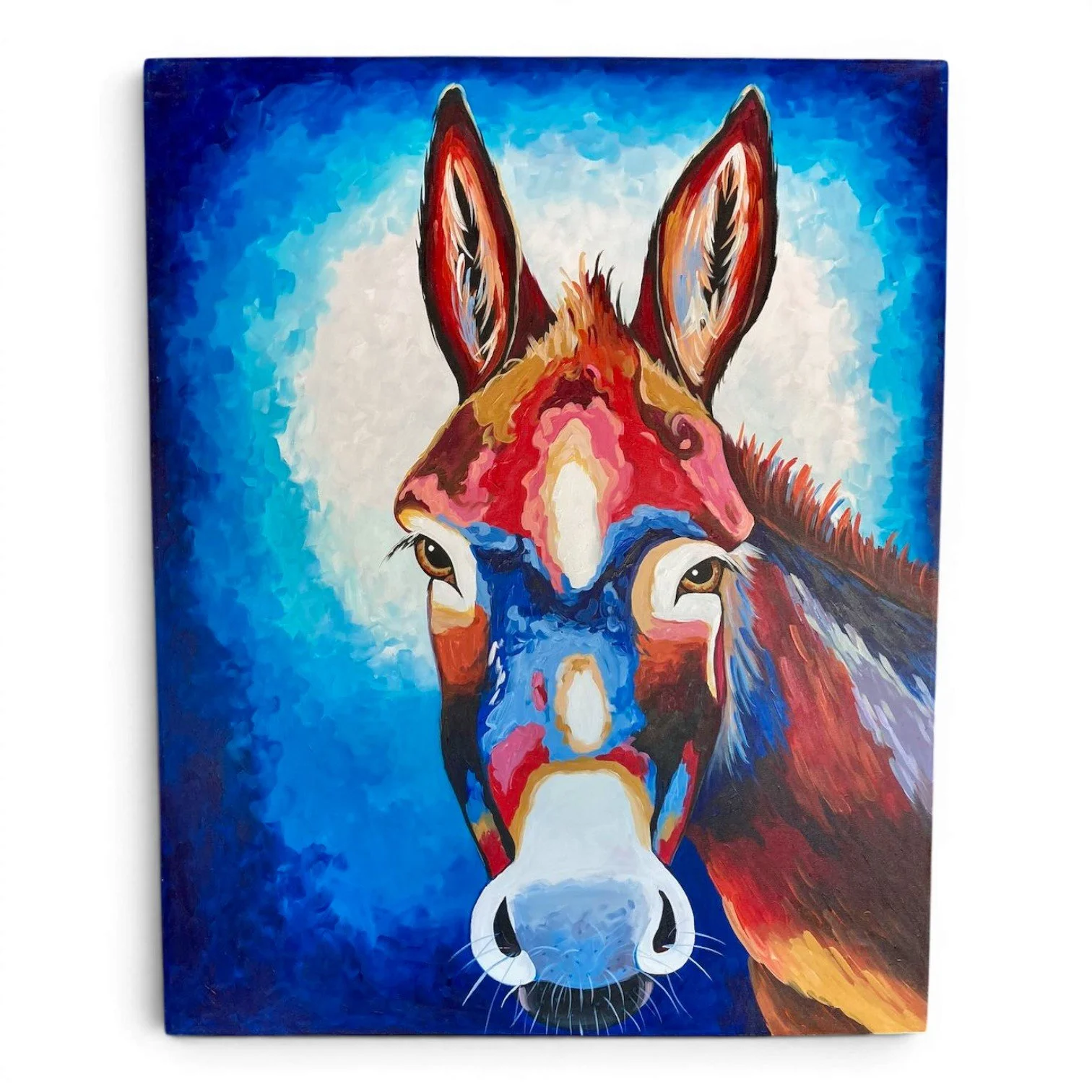 Burro Bonito Canvas Painting | Handmade Mexican Donkey Wall Art