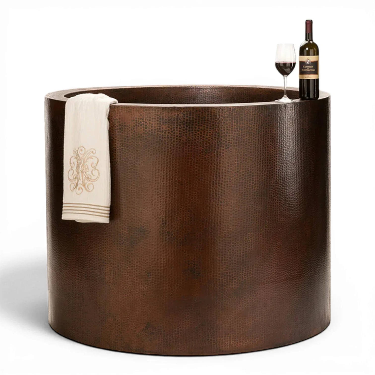 Hacienda 45" Hammered Copper Japanese Style Soaker Bathtub