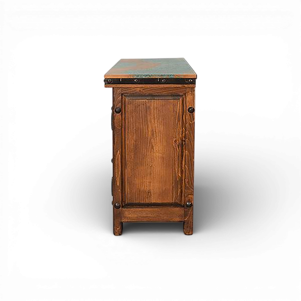 Zacapa Tooled Leather & Copper Cabinet