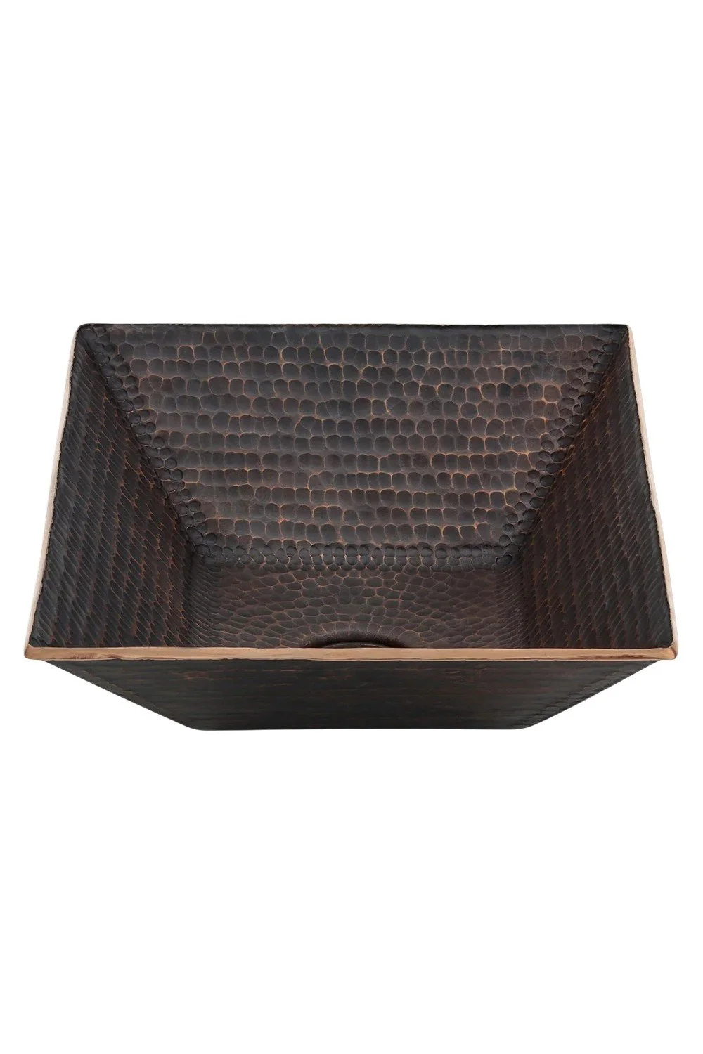 Ximena 17" Modern Rectangle Hand Forged Old World Copper Vessel Sink