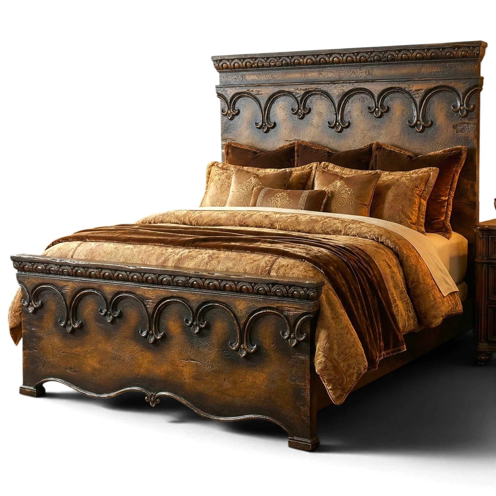 Silvana Solid Wood King Bed – Santander Finish