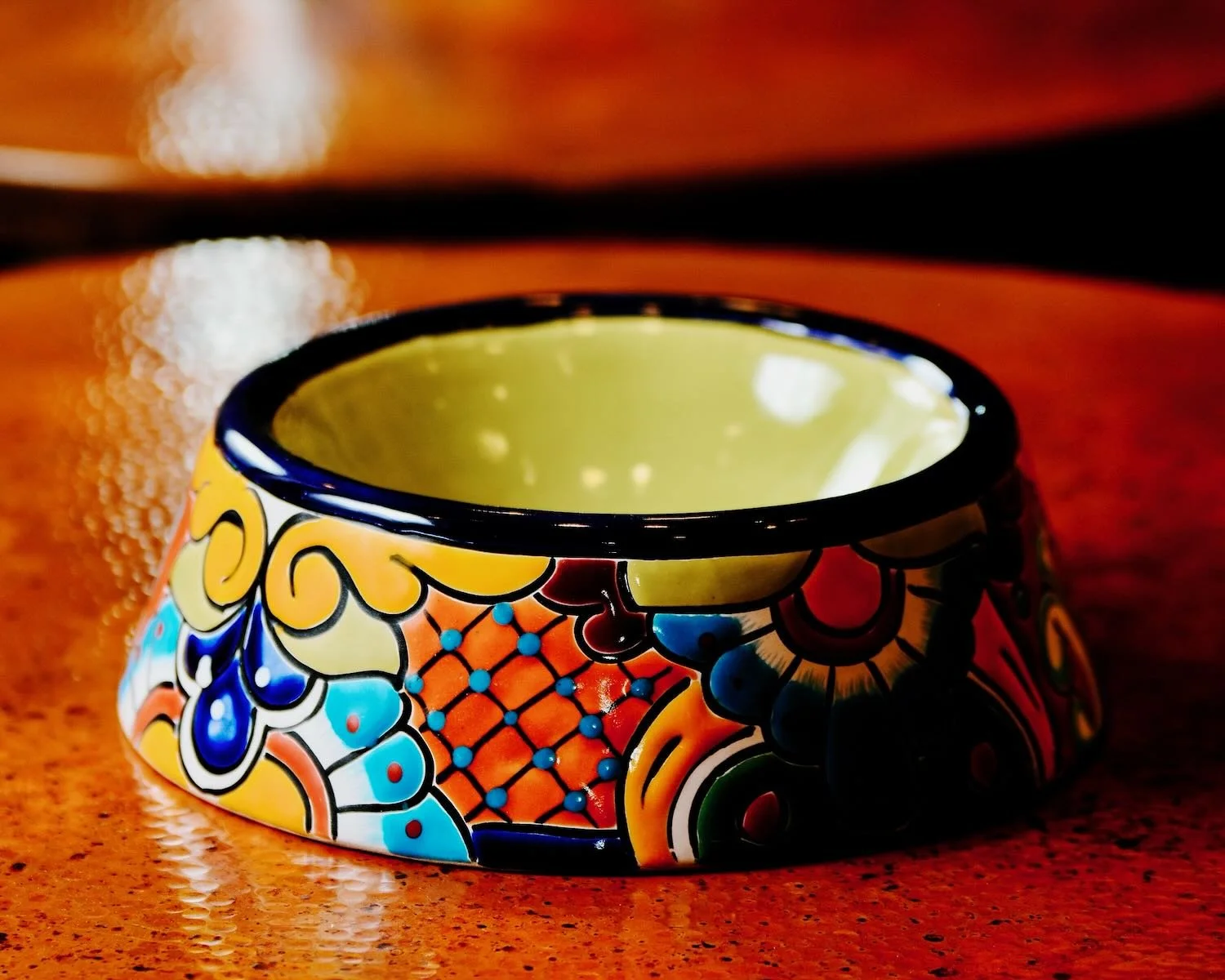 Talavera Round Dog Bowl
