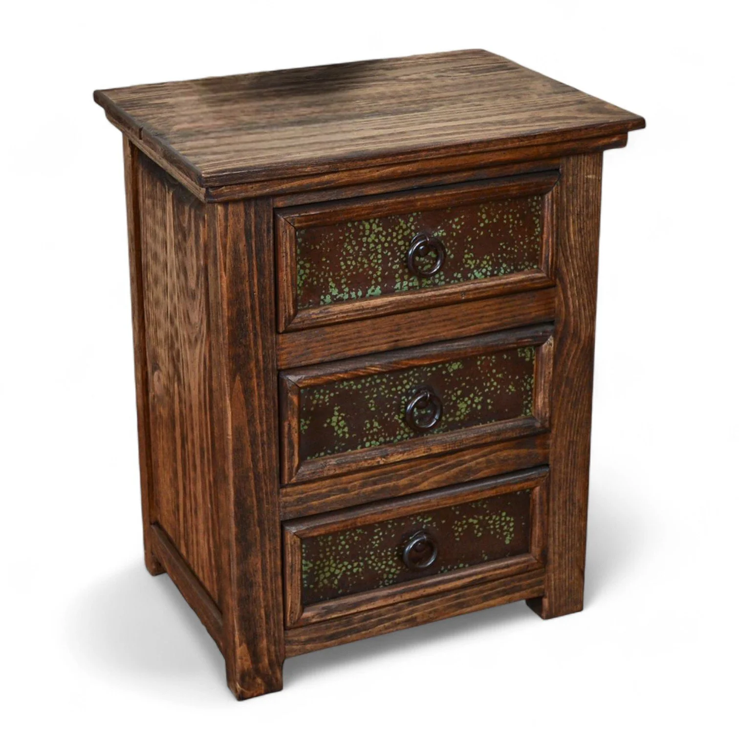 San Felipe Three Drawer Nightstand - Wood Top