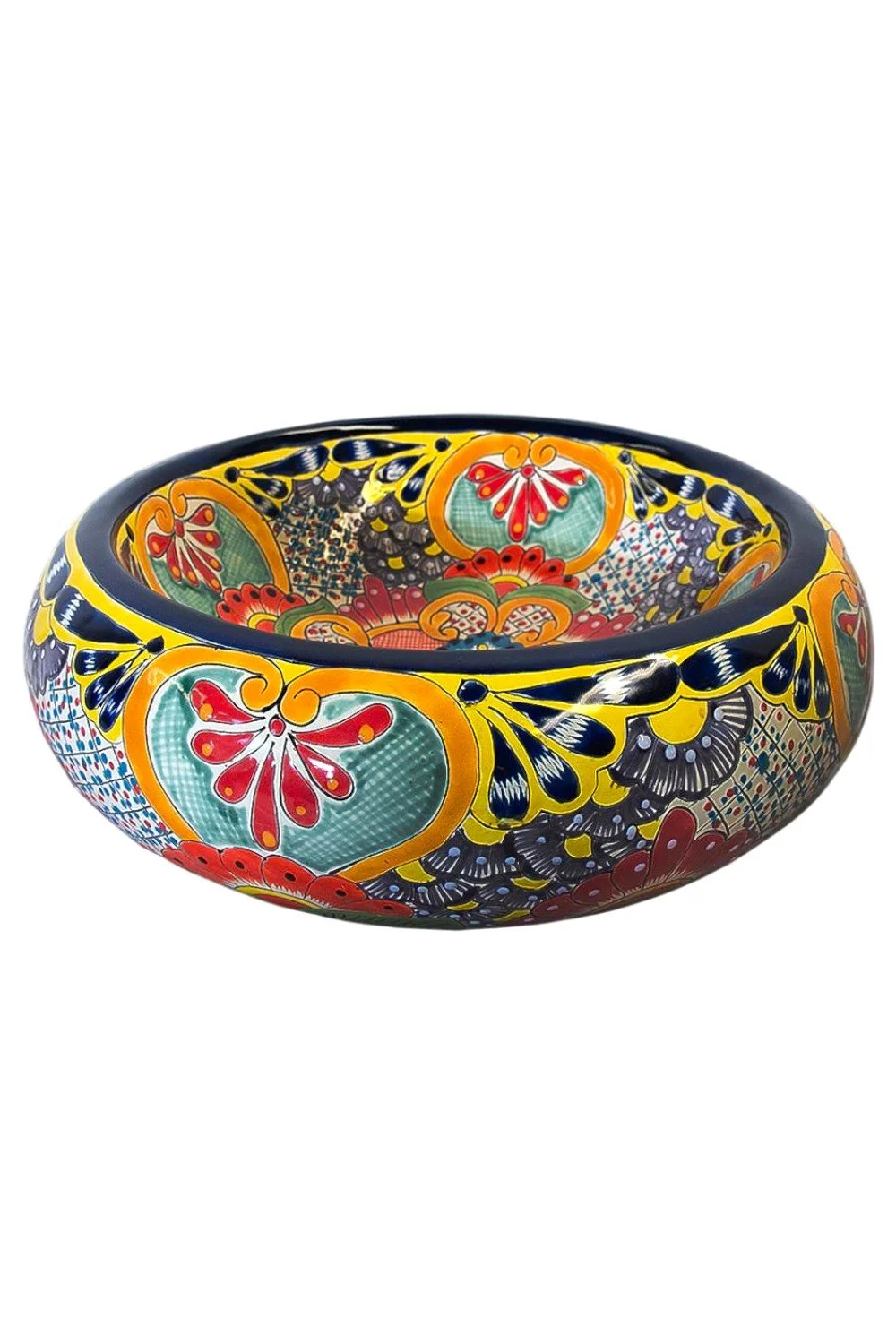 Shop the Round Talavera Sink Traditional handmade in Mexico. Vibrant hand-painted Talavera vessel sink with authentic artisan craftsmanship.