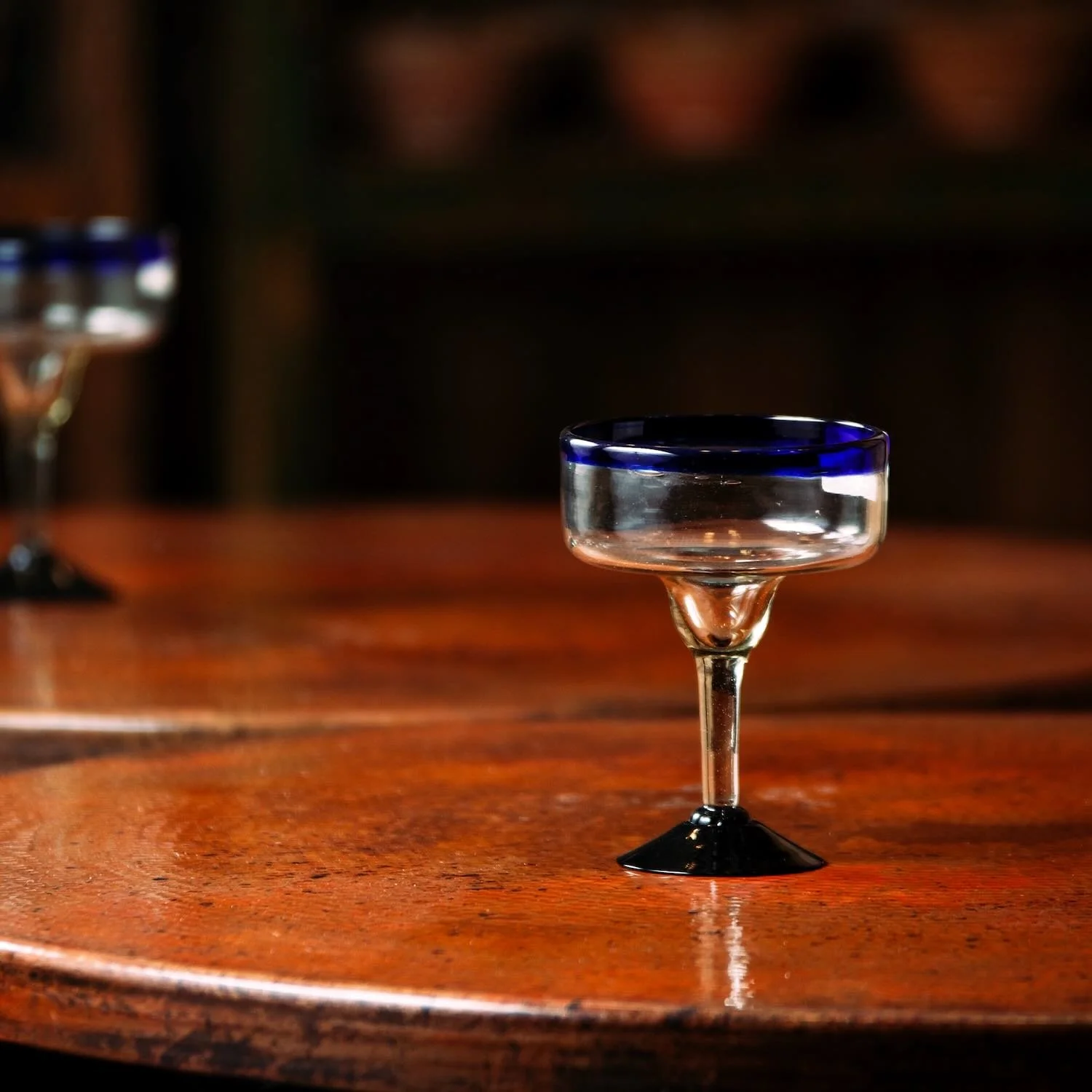 Blue Rim Margarita Glass – Set of 2