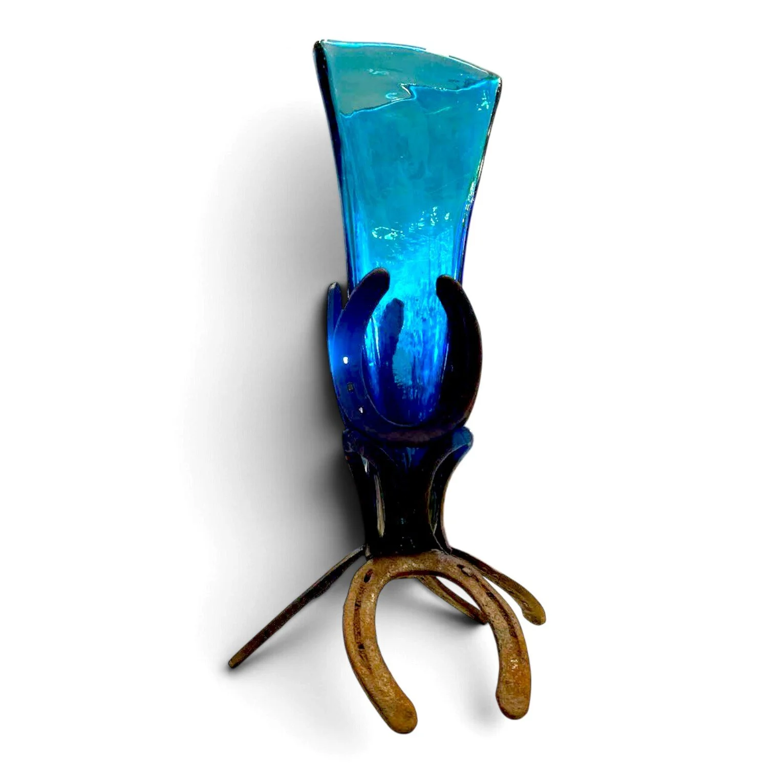 Candelabro de Herradura – Turquesa | Handmade Horseshoe Candelabra