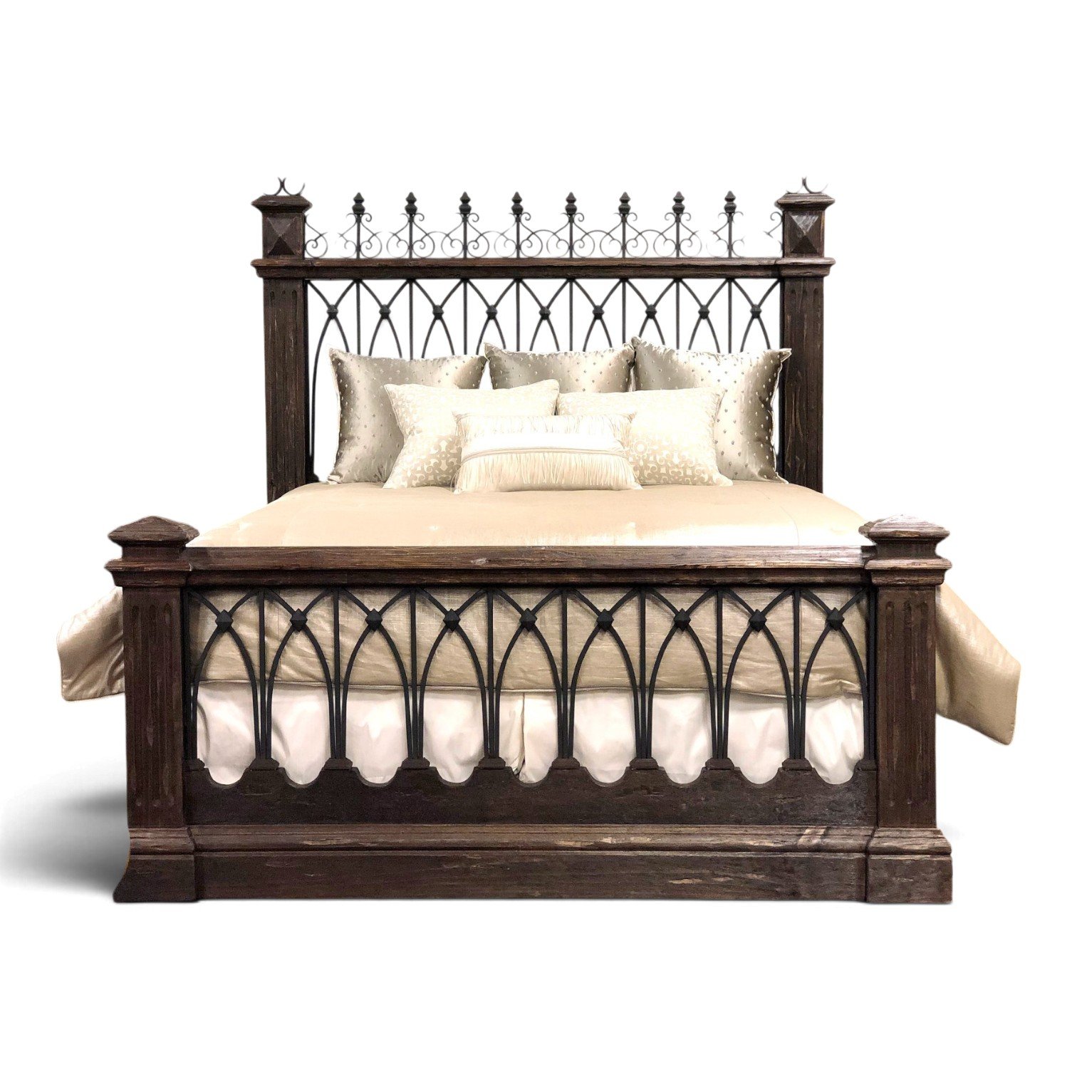 Jazmin Bed — Handcrafted Solid Wood & Wrought Iron Bed Frame