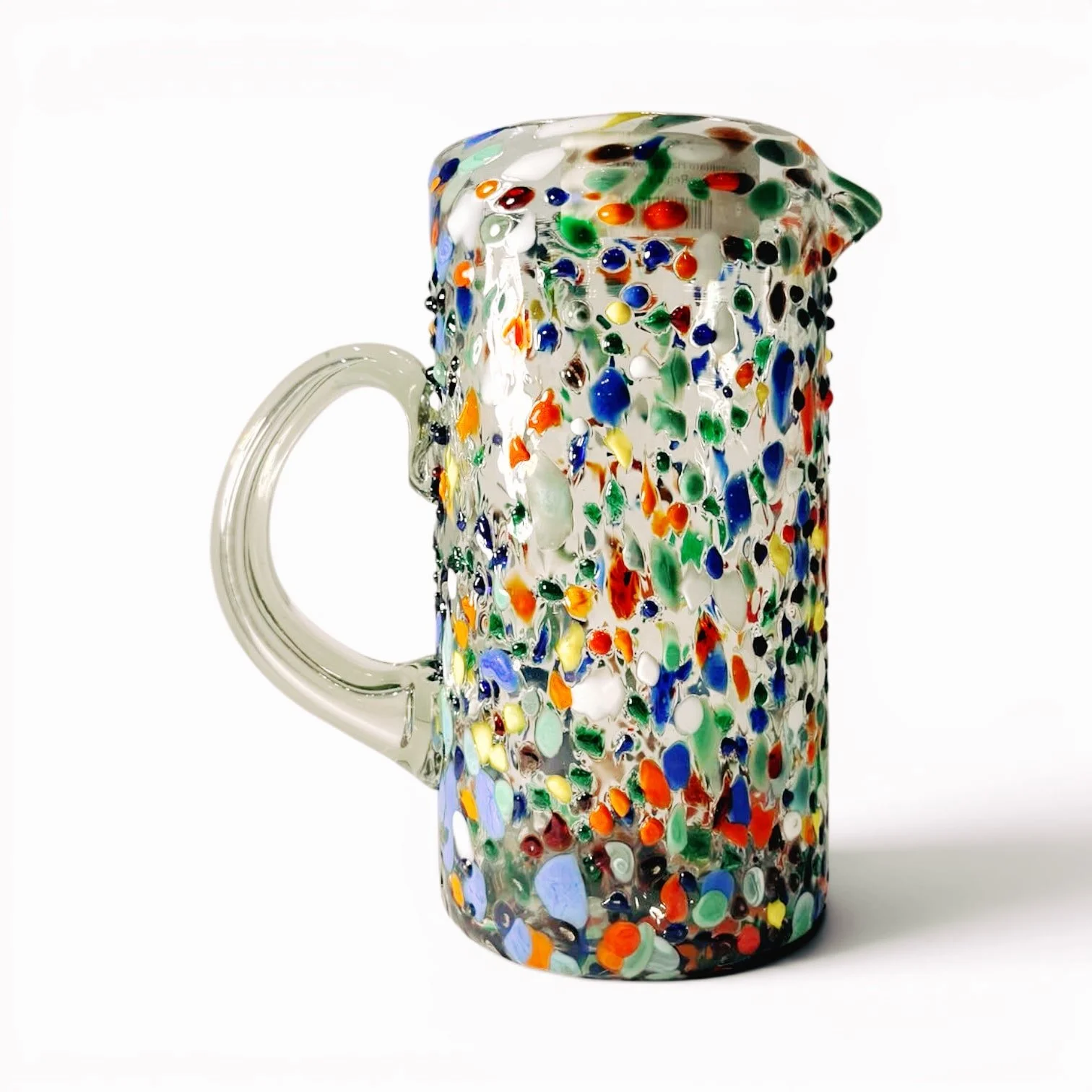 Guanajuato Handblown Pitcher | Mexican Confetti Glass Serving Pitcher