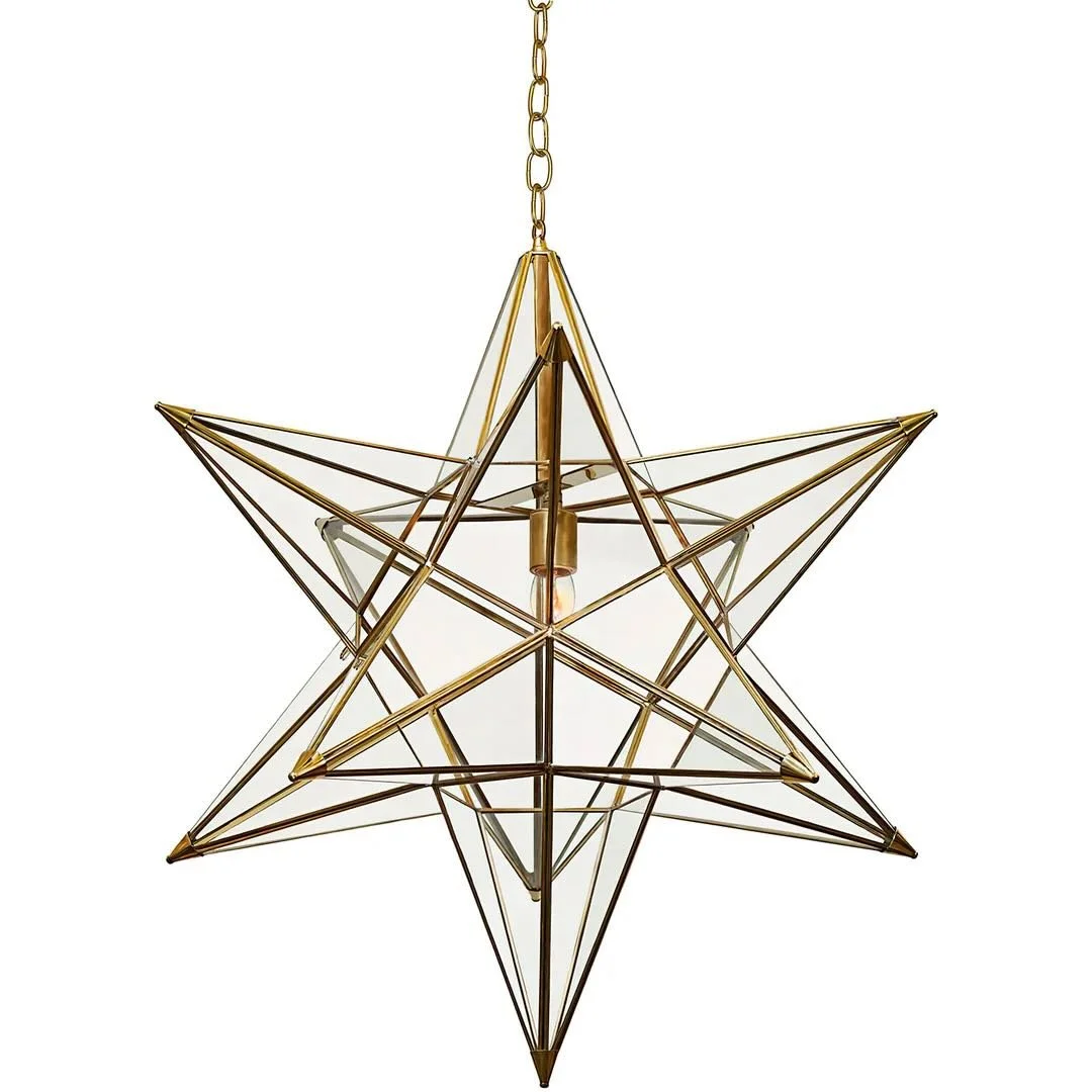 Brass Estrella Pendant | Handmade Artisan Star Chandelier