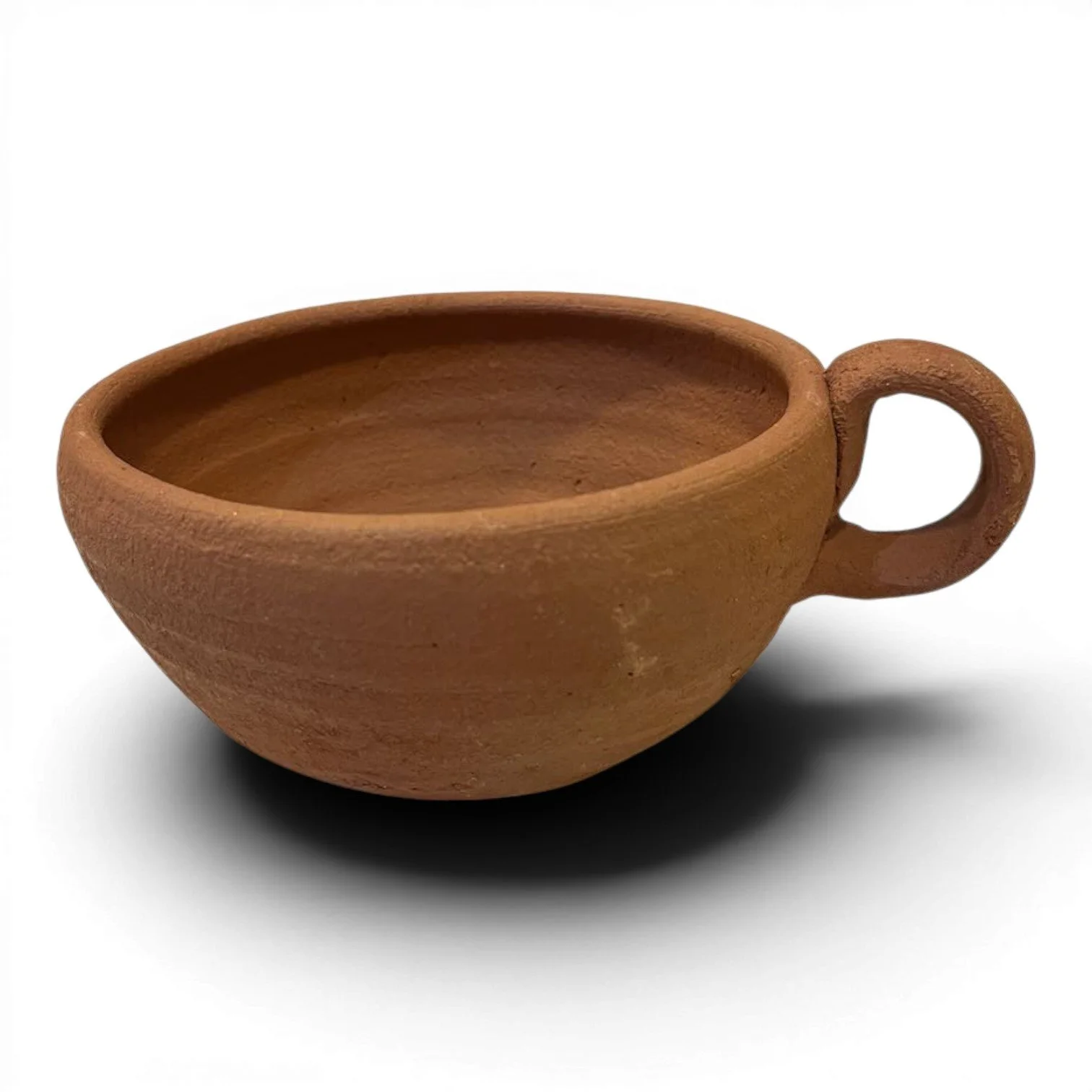 Handmade Large Oaxaca red clay coffee cup from Mexico featuring rustic artisan craftsmanship and natural finish.