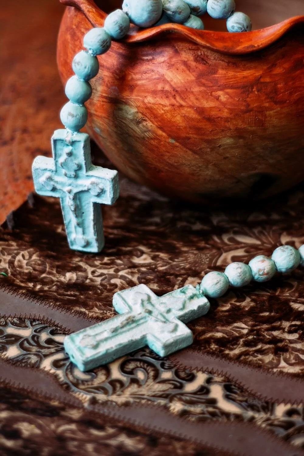 Rosario de Barro - Turquesa