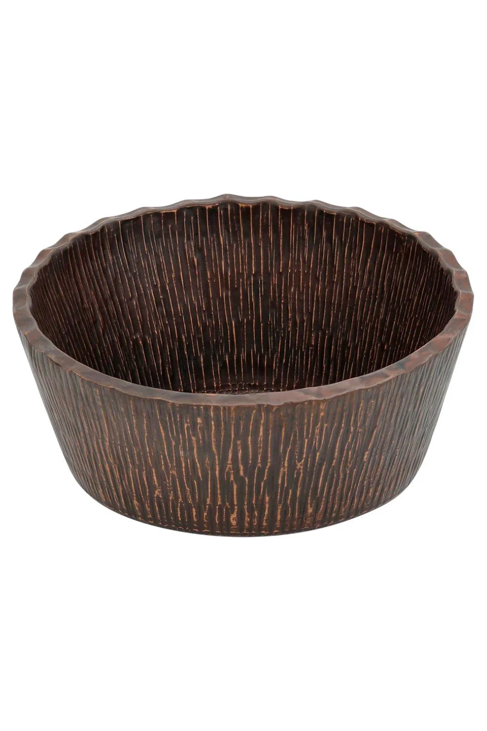Mexiquillo 14.5" Round Forest Hammered Copper Premium Vessel Sink