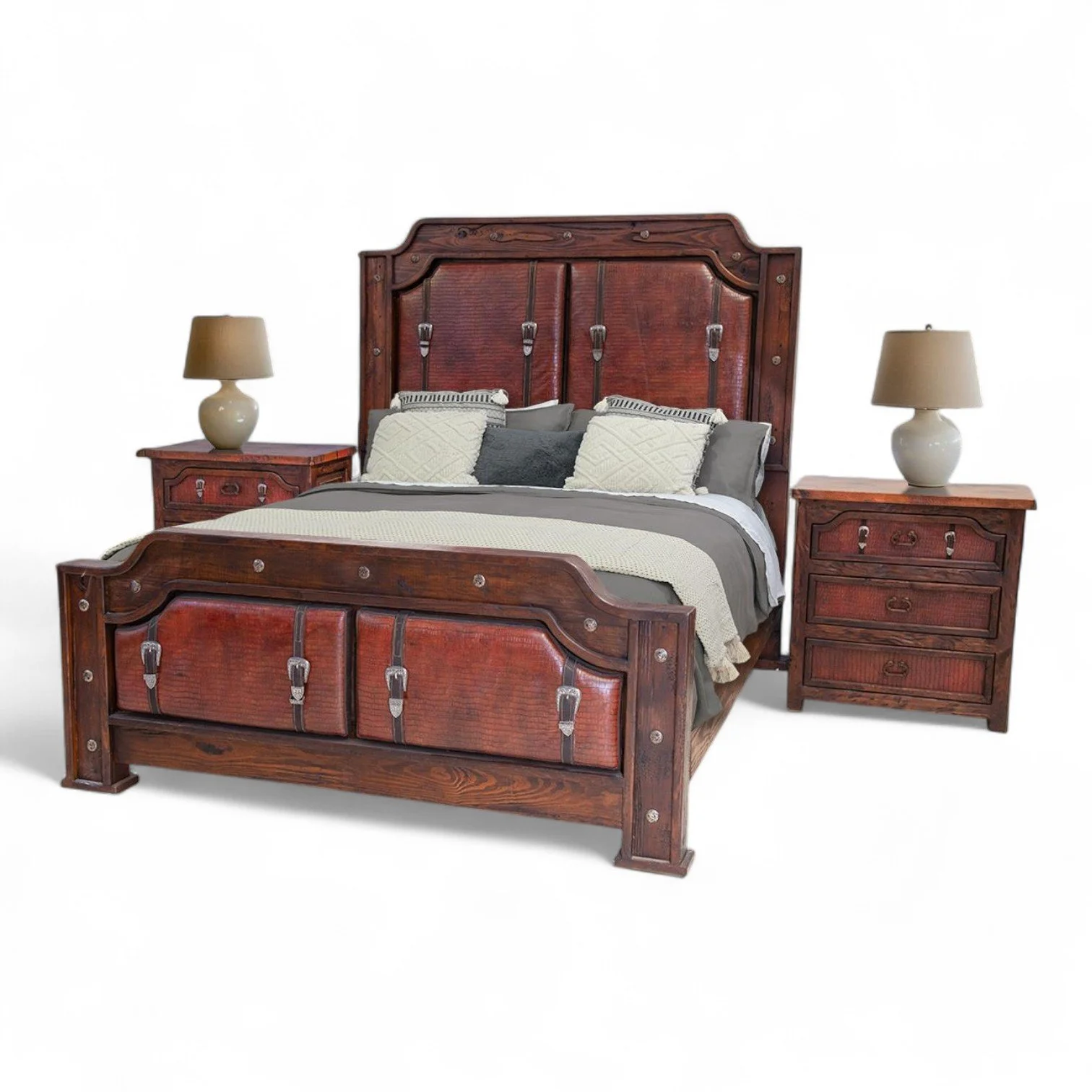 Todos Santos Croc Print Leather Bed