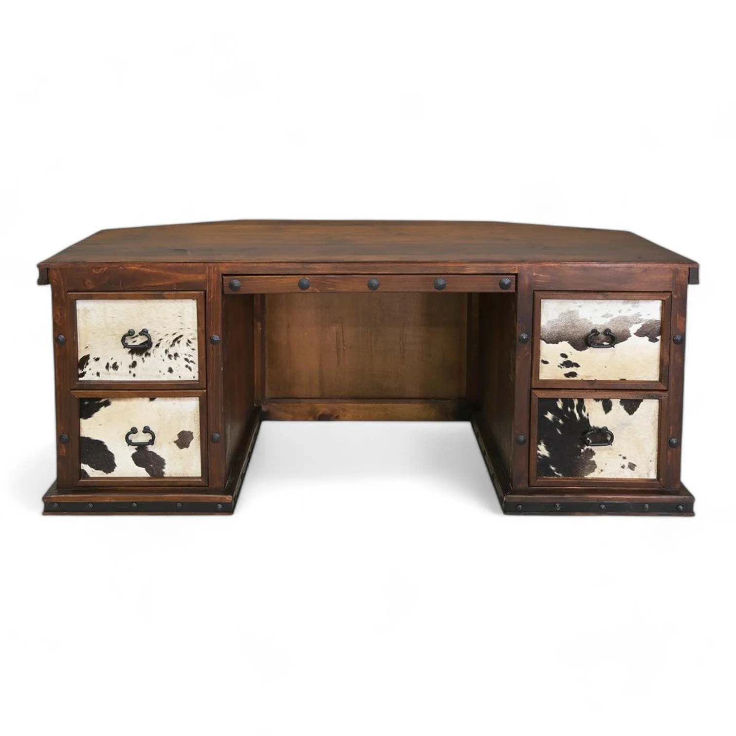 Hacienda Copper and Cowhide Desk