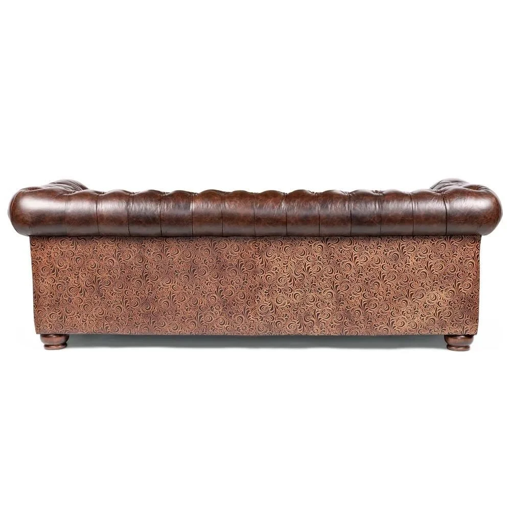 Yellowstone Button Tufted Leather Sofa | Luxury Western Leather Sofa