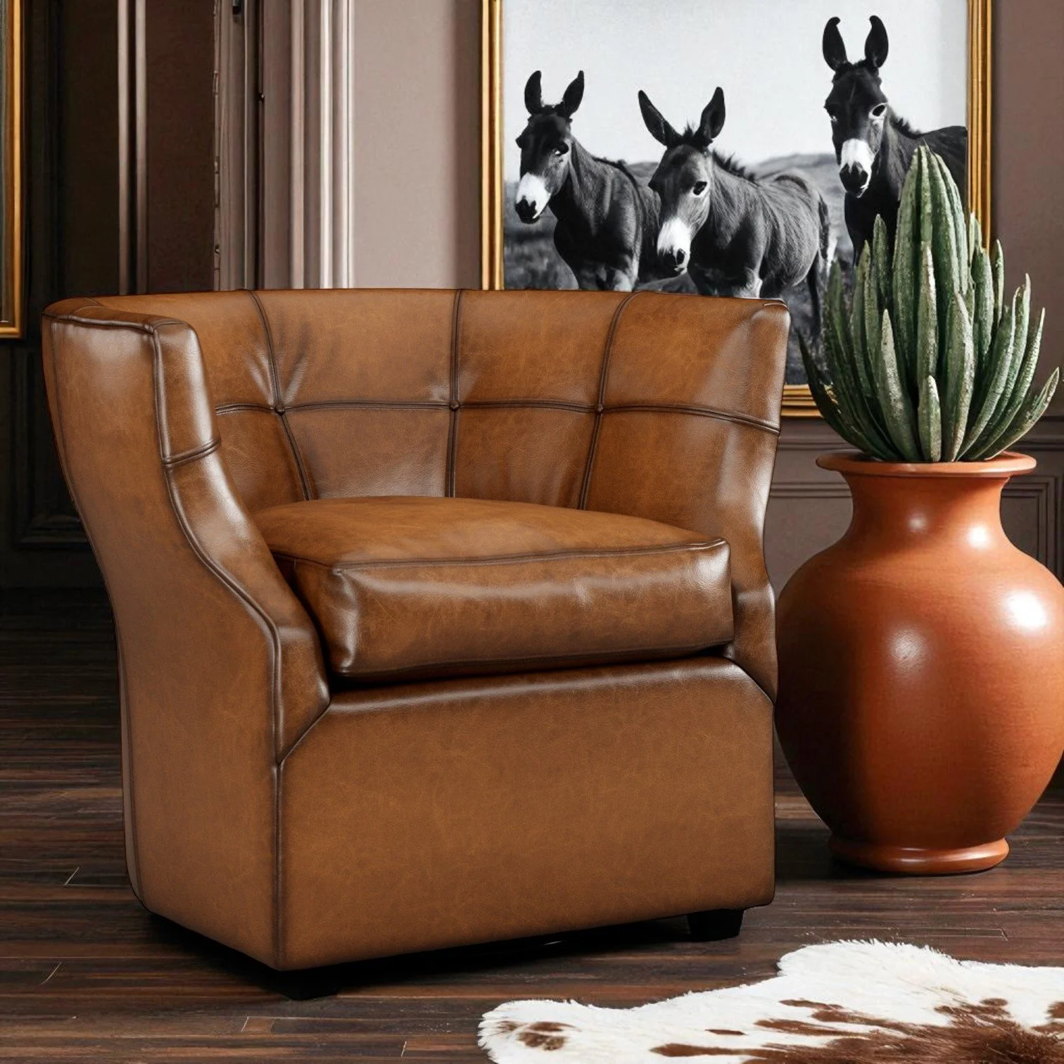 Redrock Leather Chair - Bark