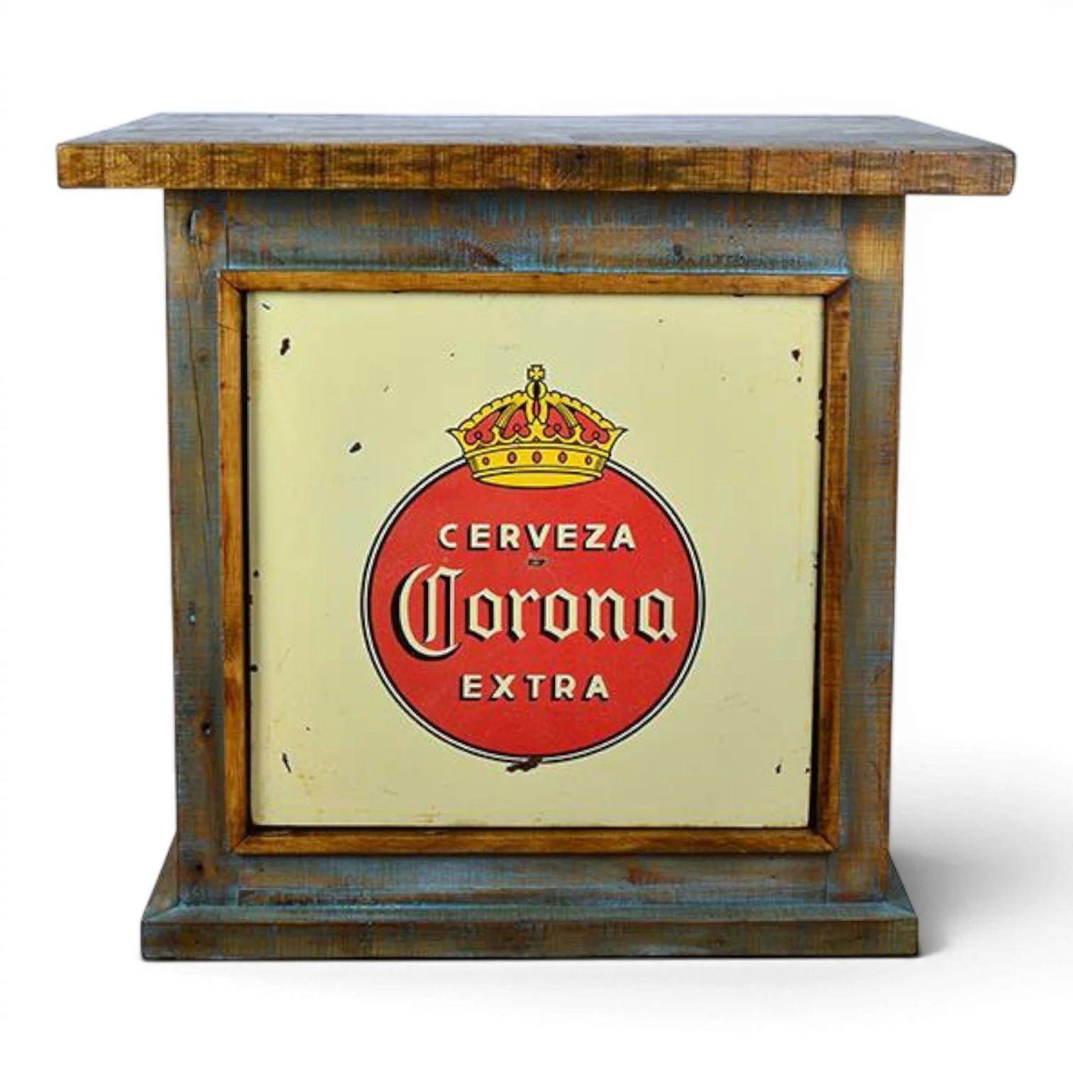 Vintage Corona Enamel Panel Bar | Handmade Mexican Cantina Bar