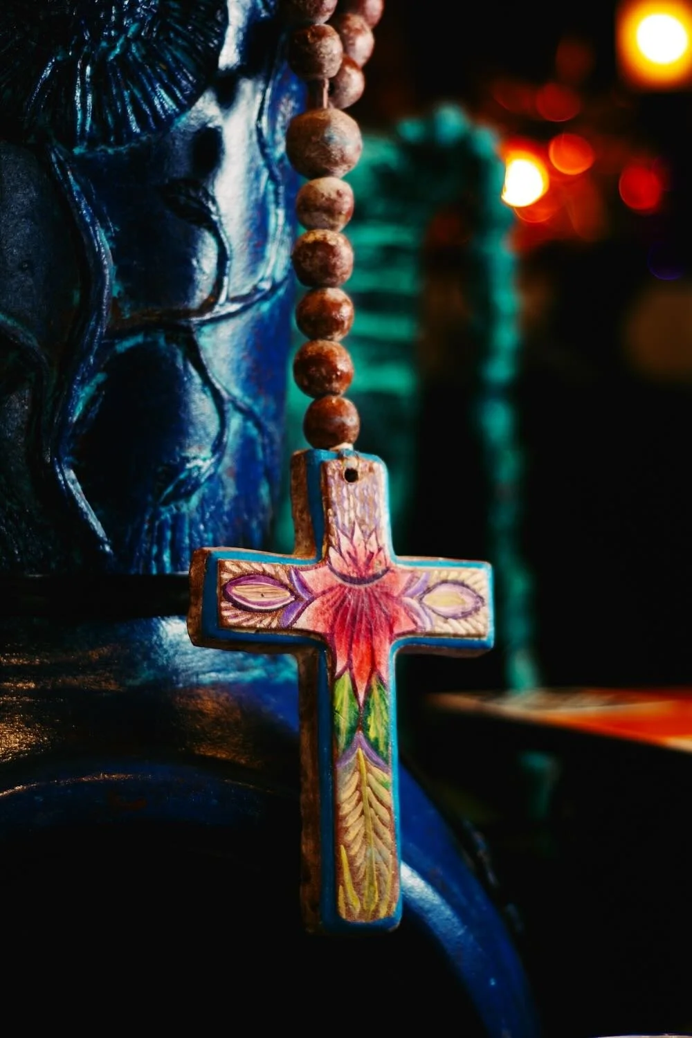 Painted Clay Rosary Beads and Chimineas from Mexico