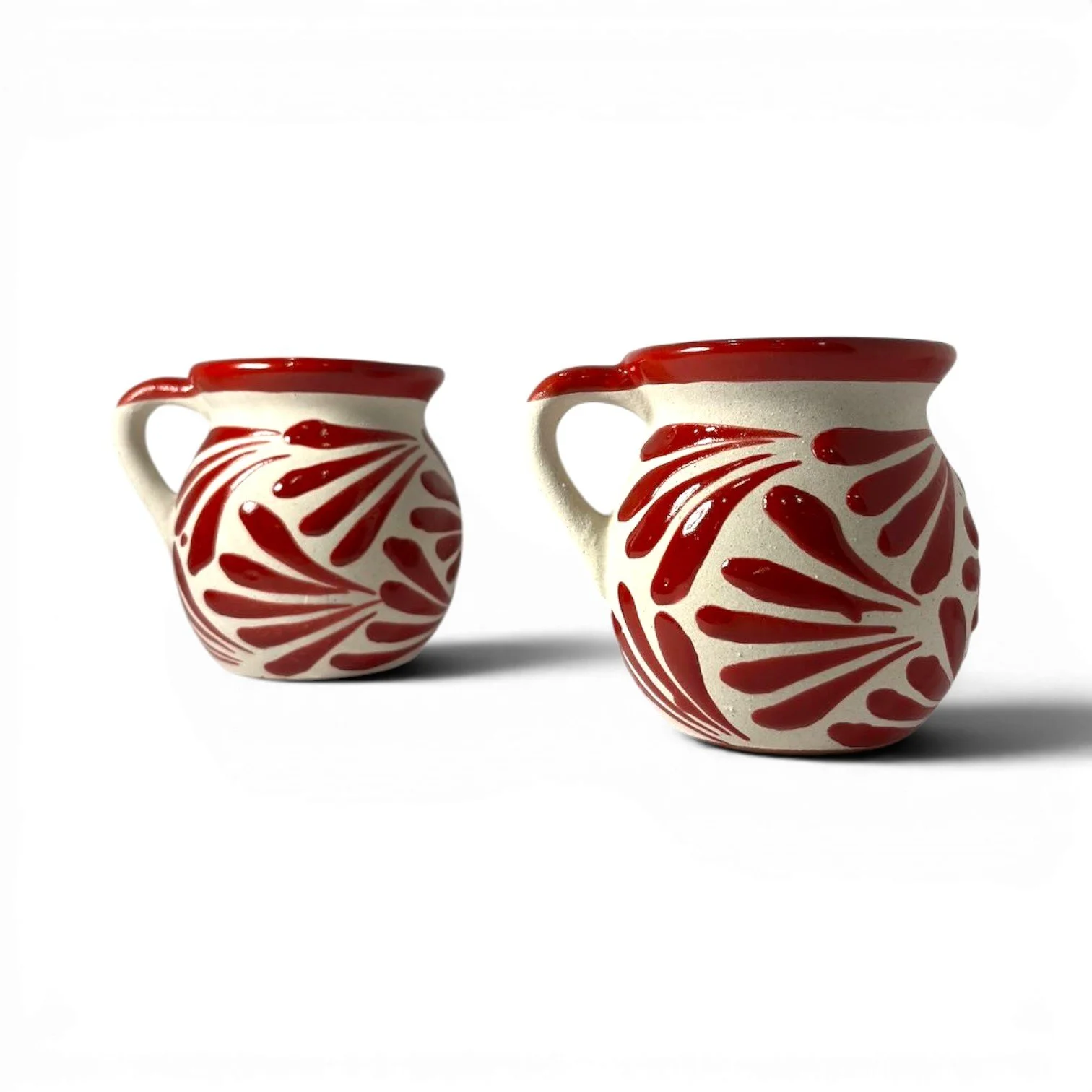 Taza de Café Red Mug Set | Handmade Mexican Clay Coffee Mugs (Set of 2)
