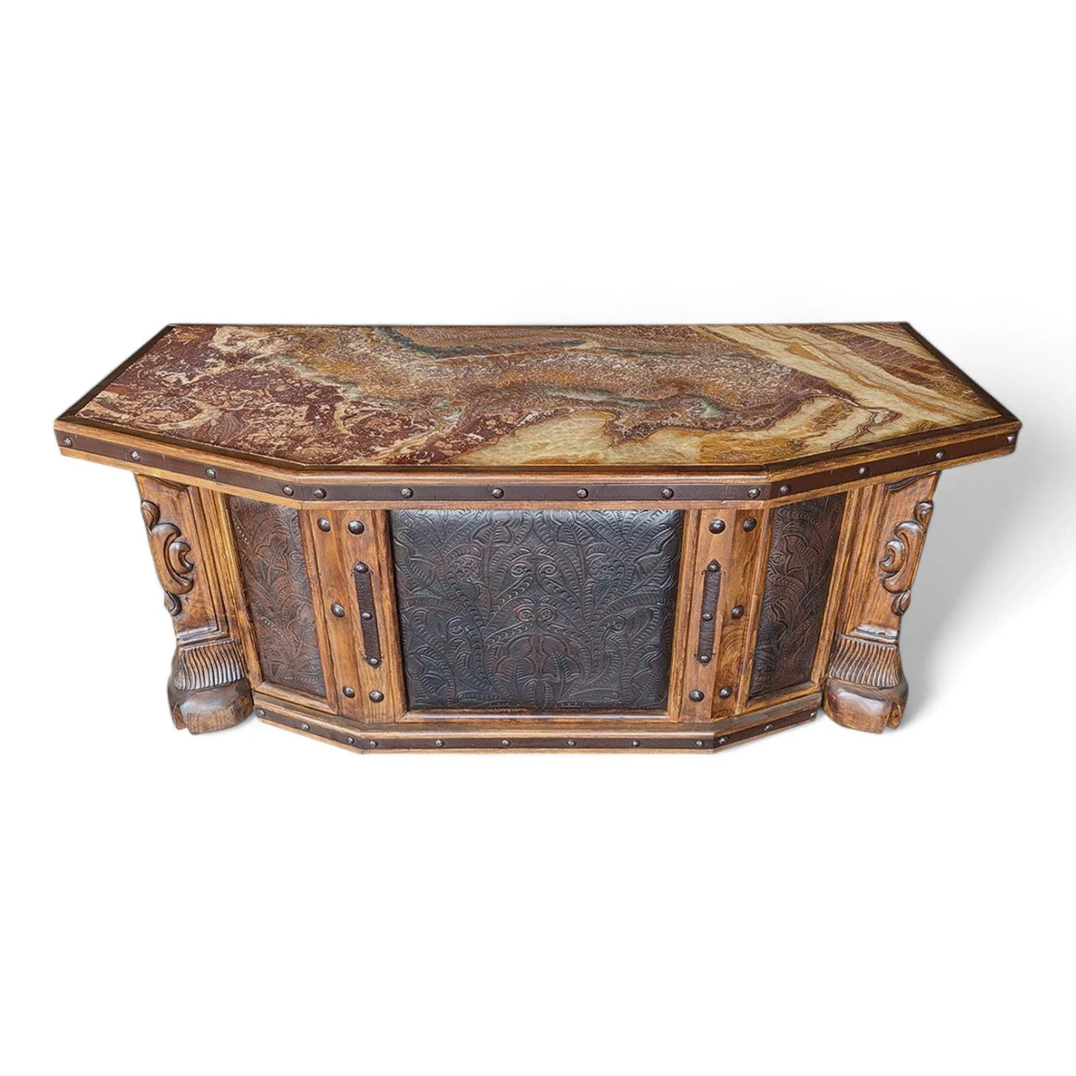 Hacienda Tooled Leather Desk