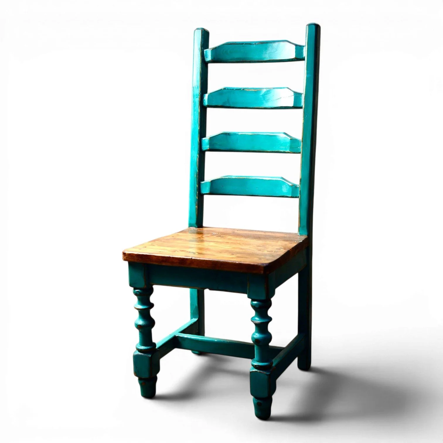 Silla Mezquital handcrafted Mexican reclaimed wood dining chair with rustic ladder back design