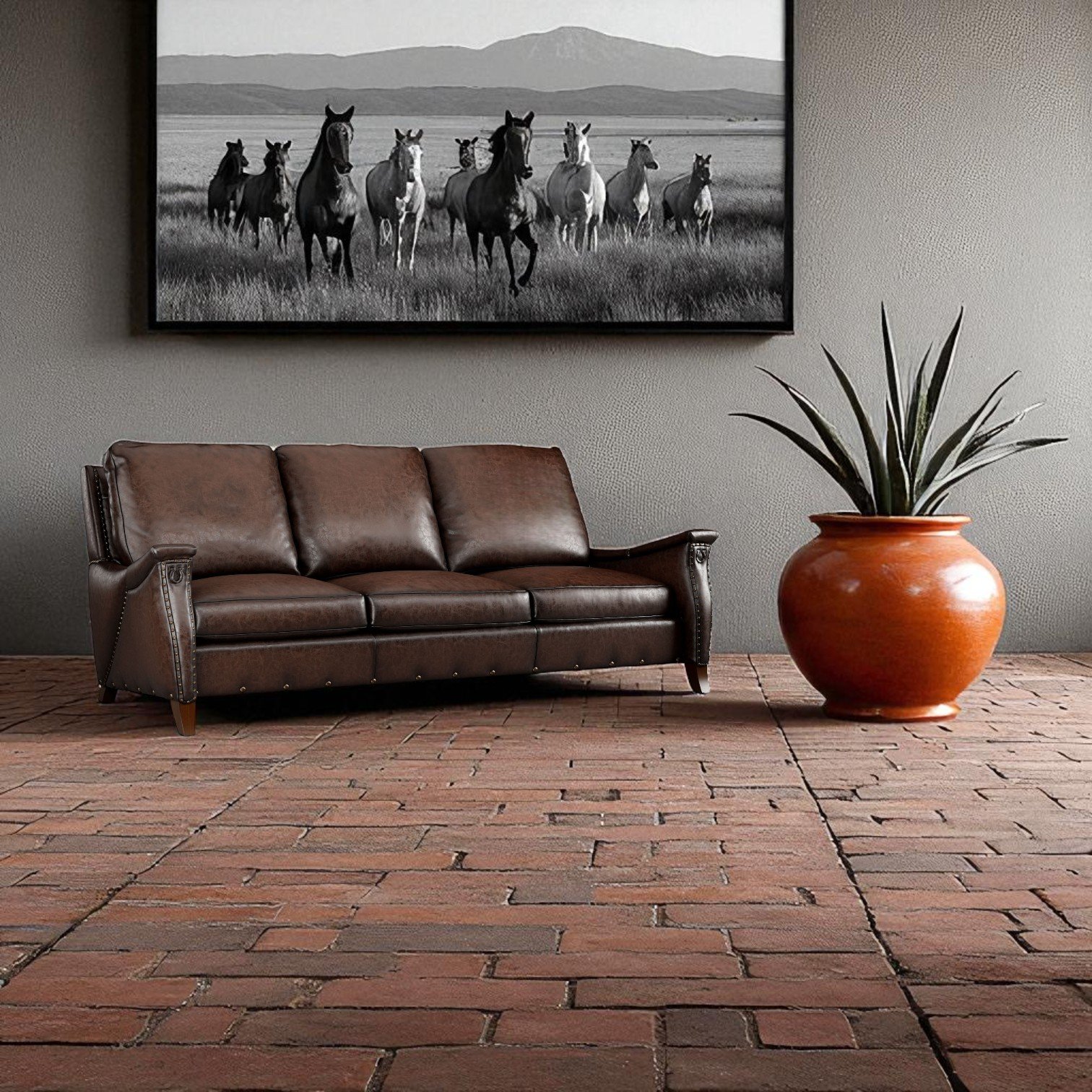 Corvallis Leather Sofa - Pecan