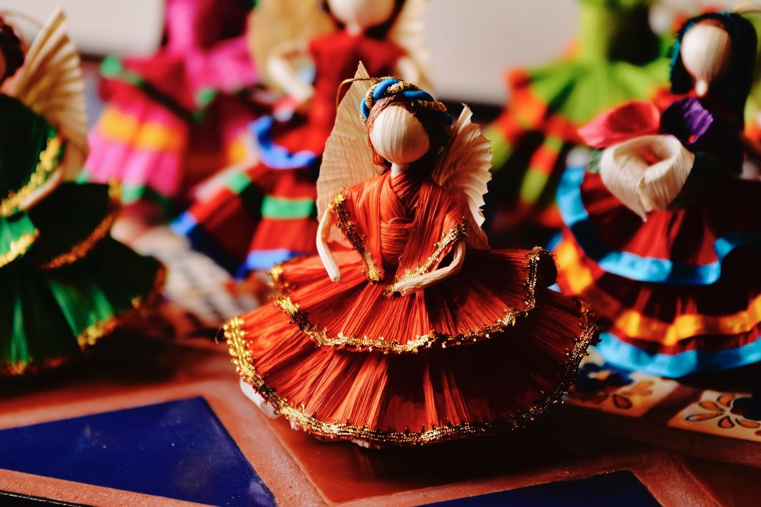 Handmade Cornhusk Folklorico Dolls from Mexico