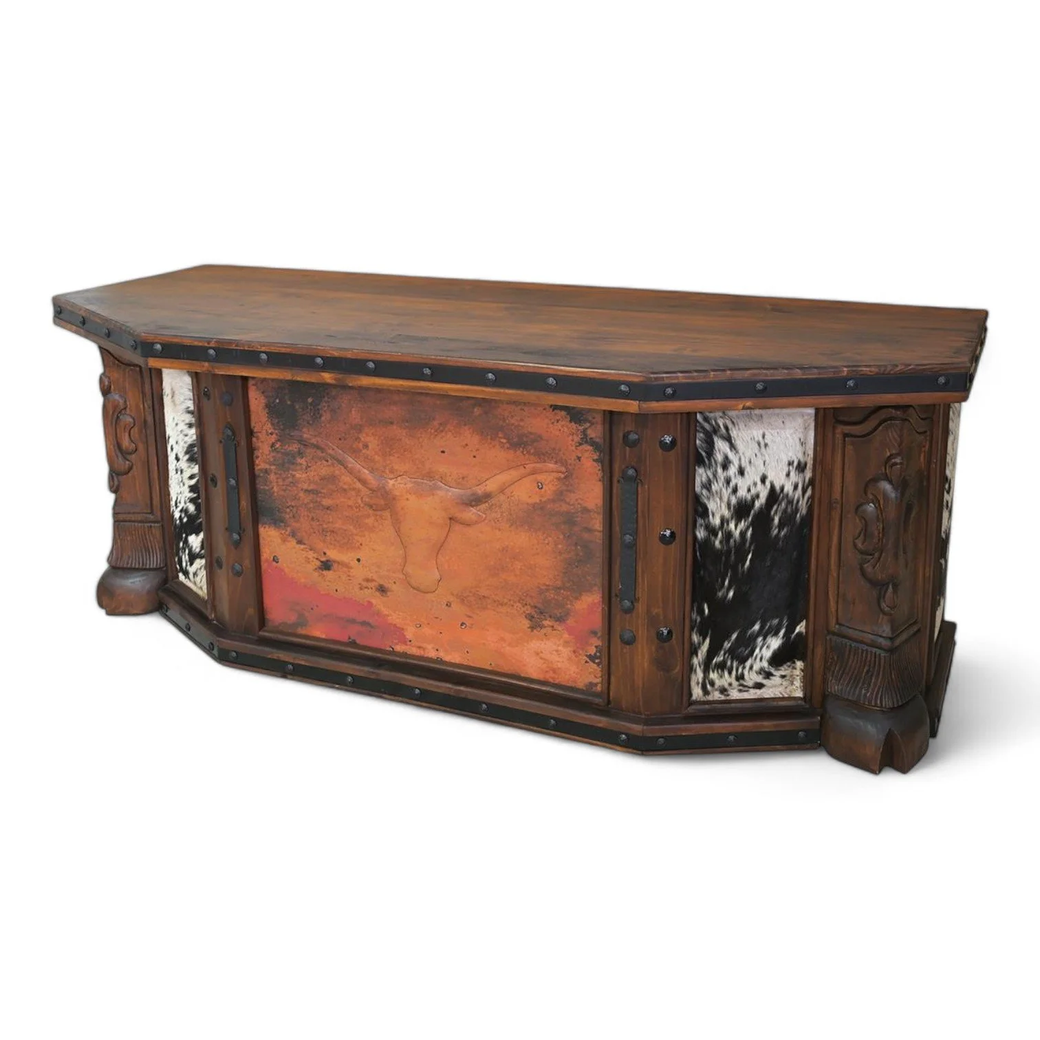 Hacienda Copper and Cowhide Desk