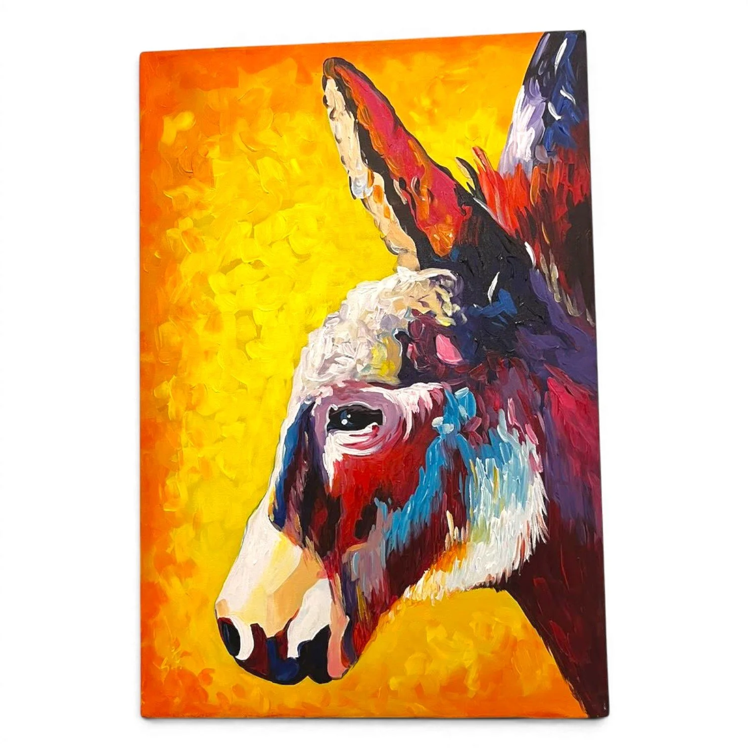 Burro Mexicolor Mini | Handmade Mexican Donkey Canvas Art