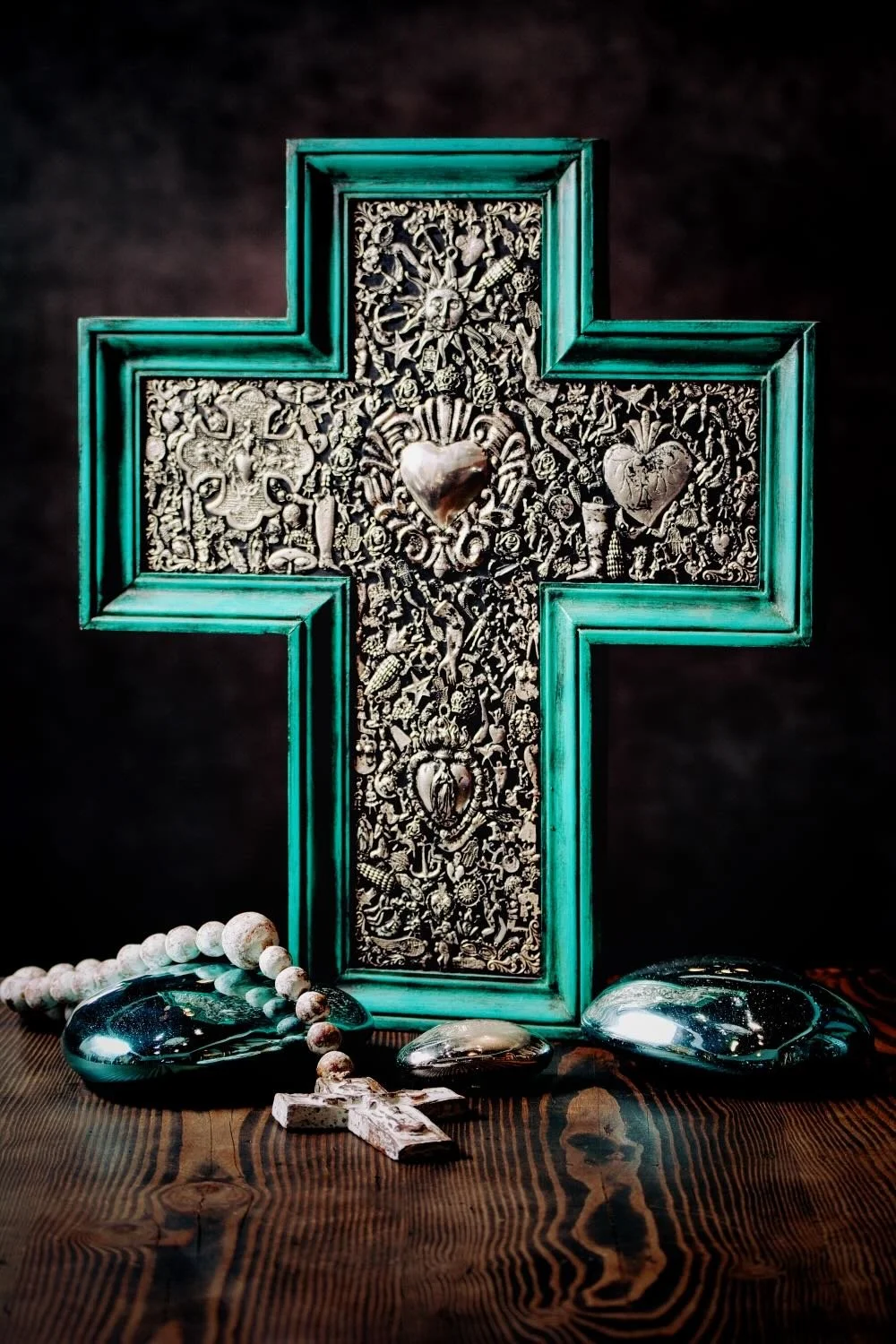 Cruz Milagros Grande Turquesa