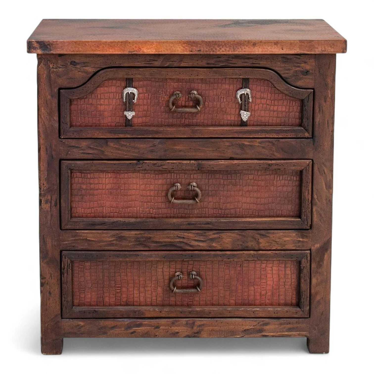 Todos Santos Croc Print Leather Nightstand