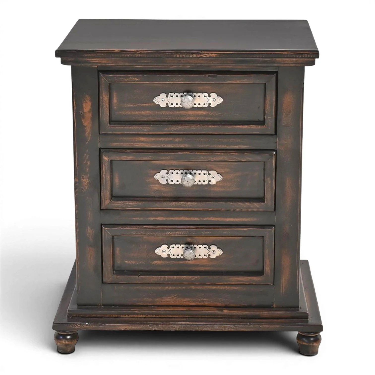 Arenas Negras Three Drawer Nightstand | Handmade Mexican Furniture