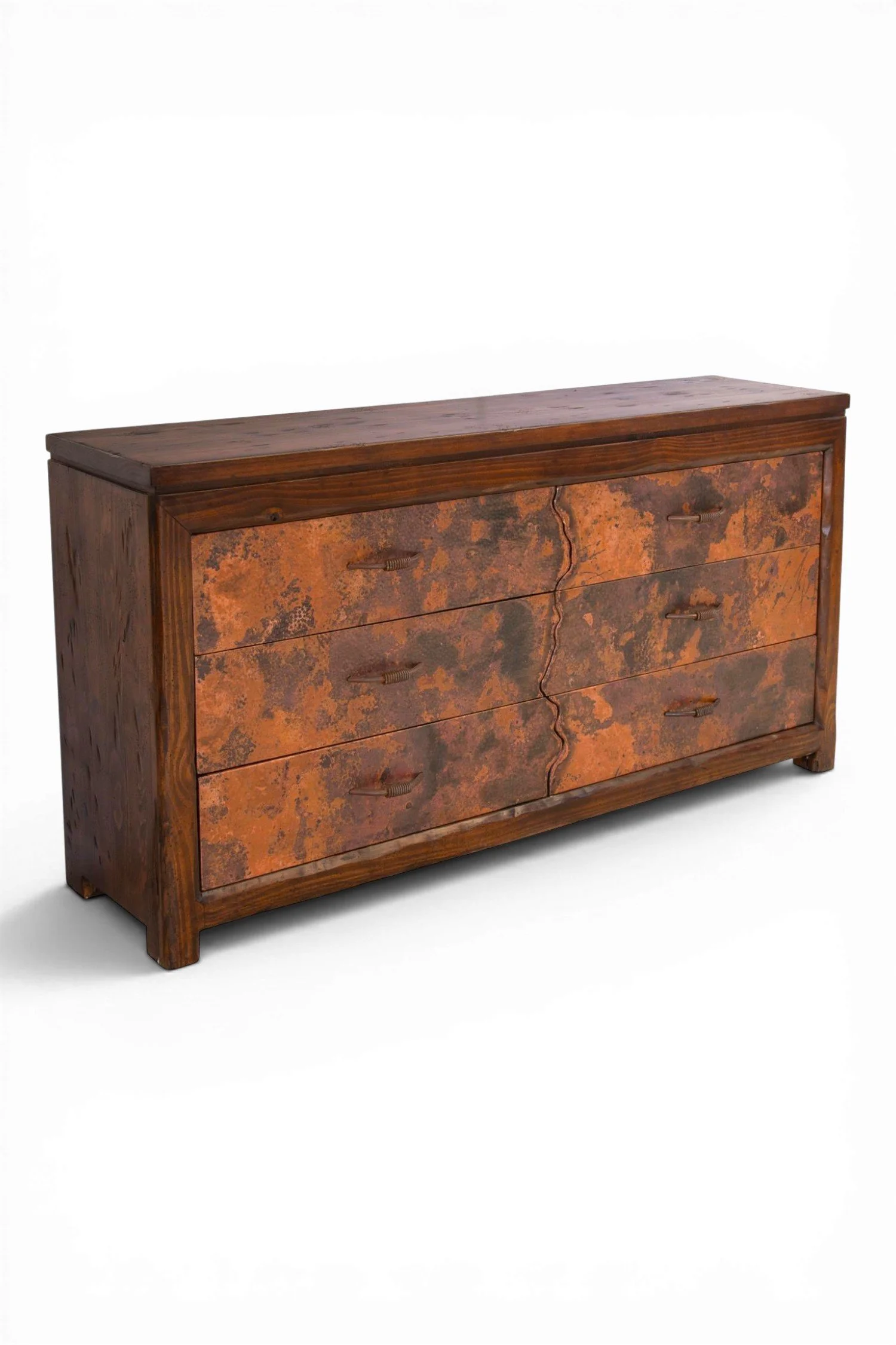 La Ballena Copper Dresser with Live Edge Drawers
