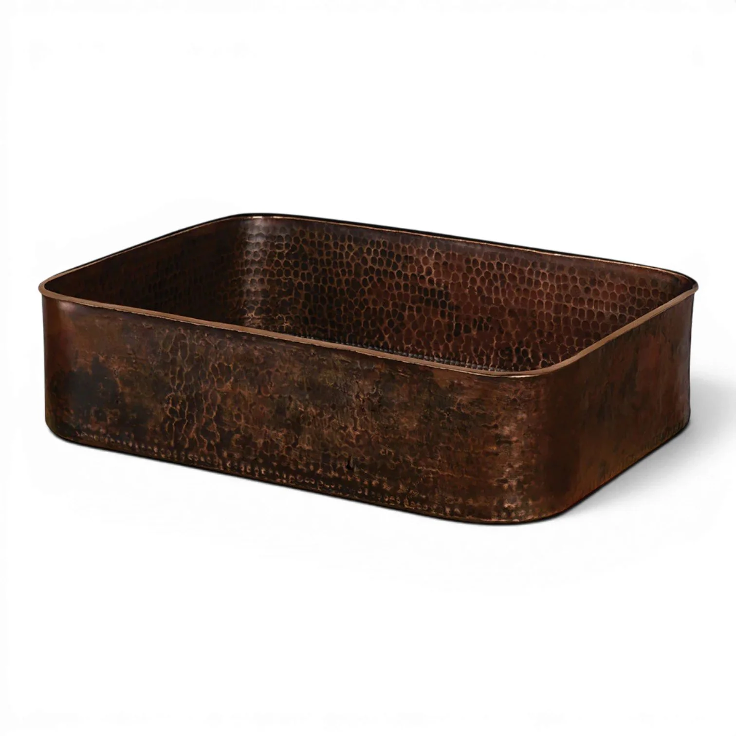 Hacienda Old World 19" Rectangle Tub Hand Forged Copper Vessel Sink