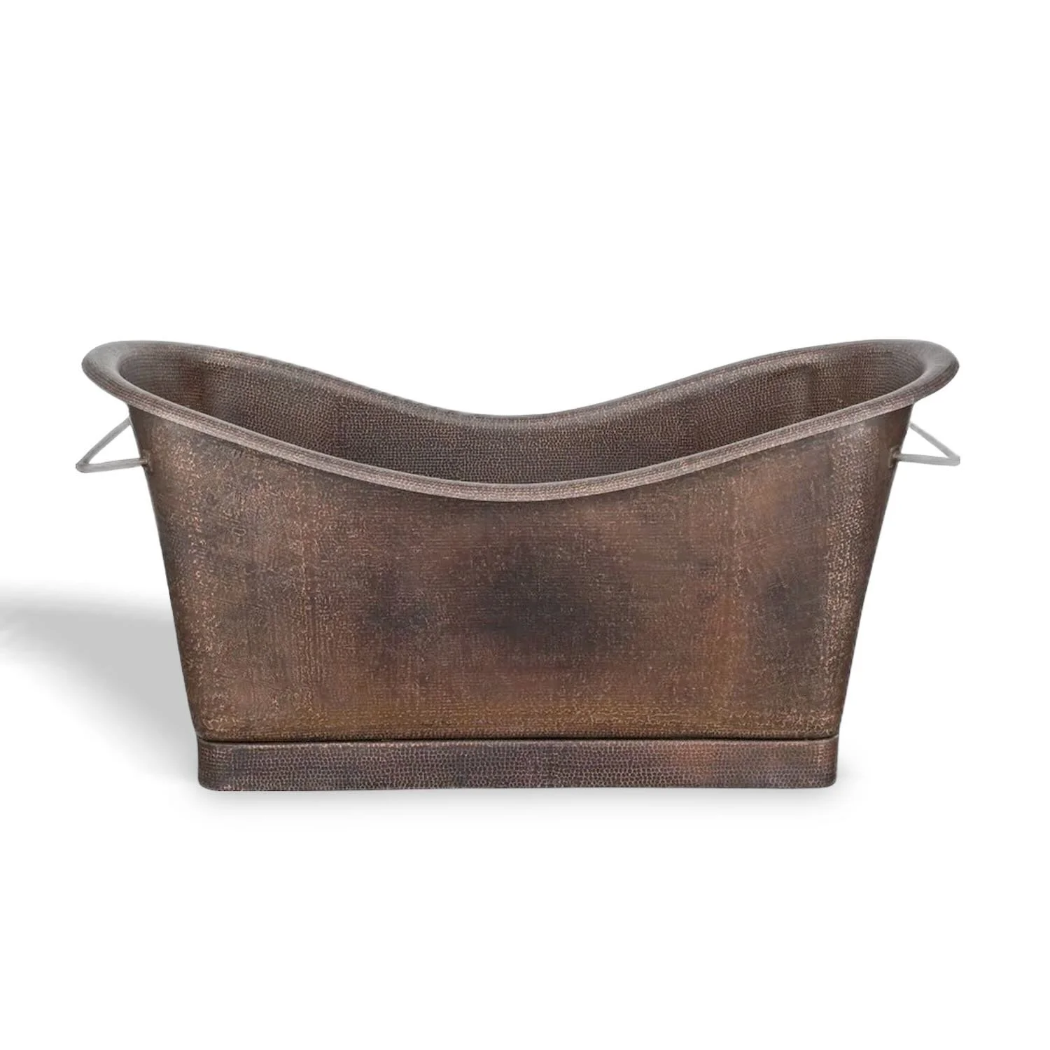 Hacienda 67" Hammered Copper Rectangle Bathtub with Towel Bars