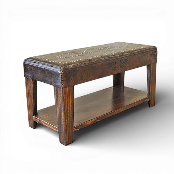 Silver City Leather Bench