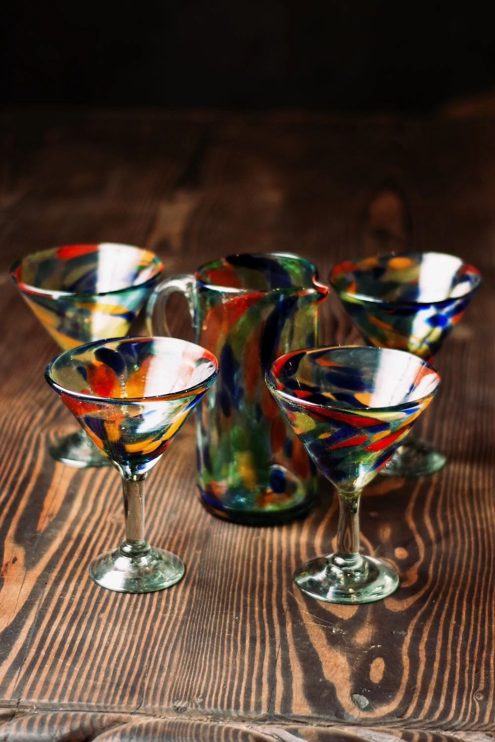 Remolino de Mexicolor Pitcher and Glassware Set