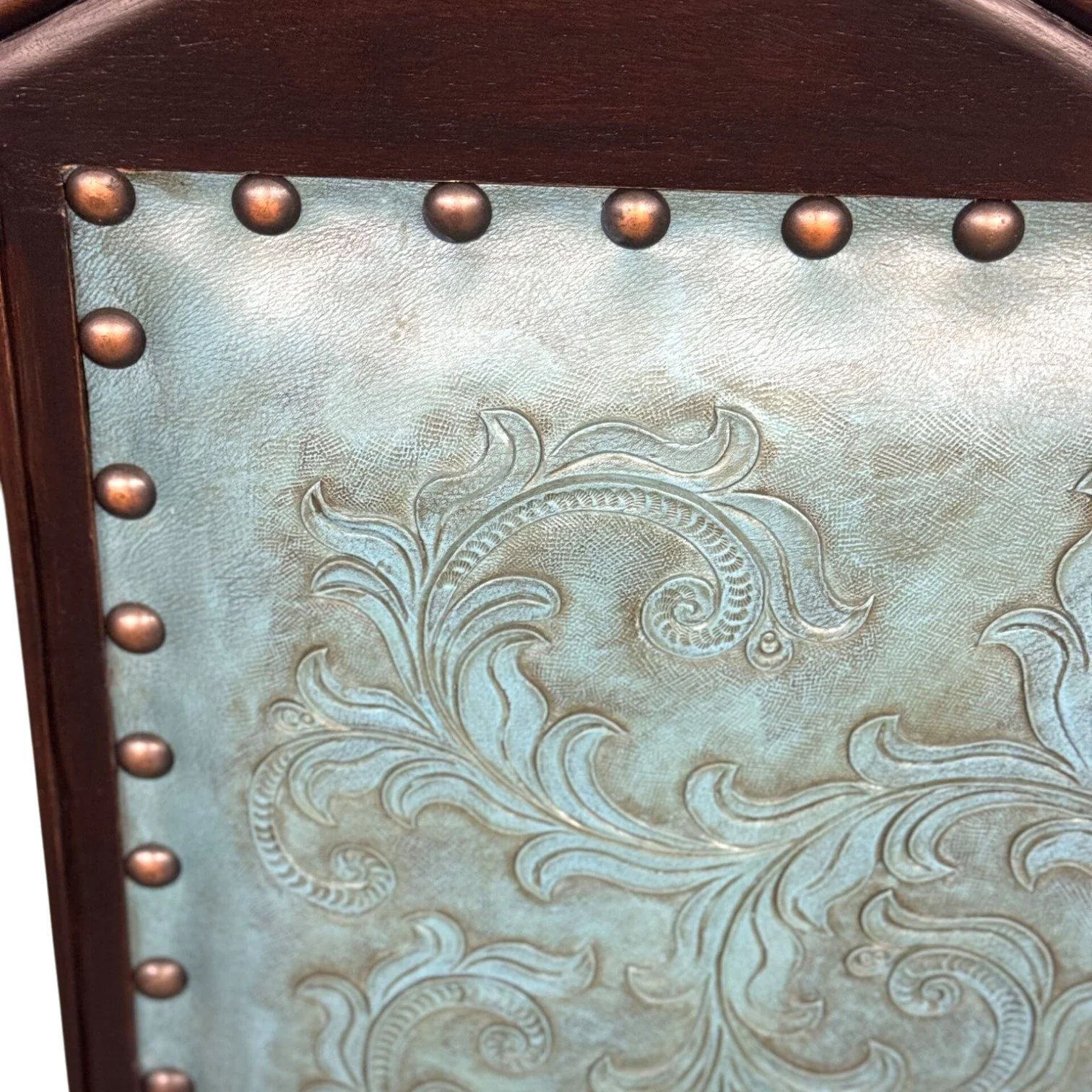 Cascada Las Vegas Turquoise Tooled Leather Bench