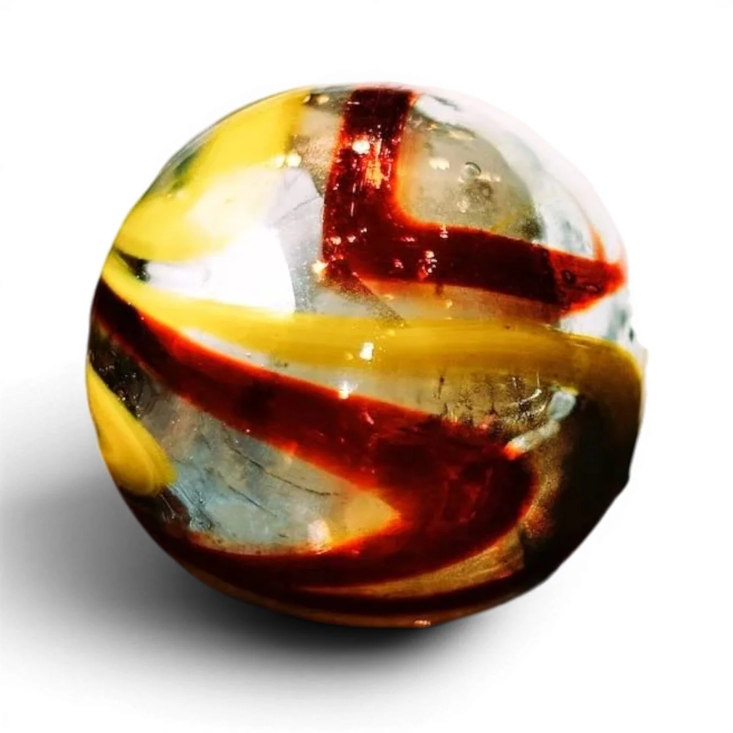 Handblown Mexican 4.5-inch glass sphere decorative accent in assorted artisan colors