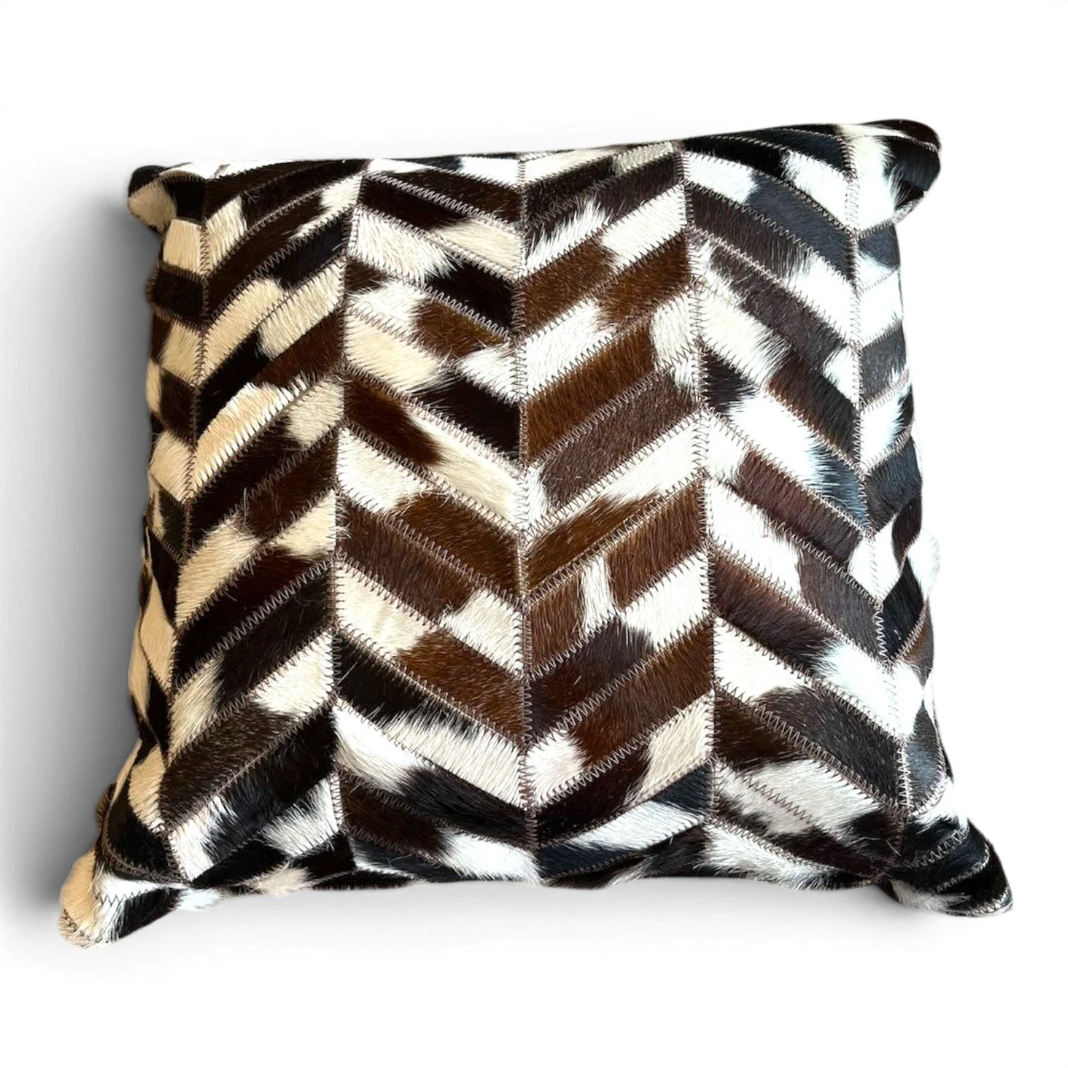 Tombstone Pillow | Handmade Brazilian Cowhide & Leather Western Throw Pillow Style 10