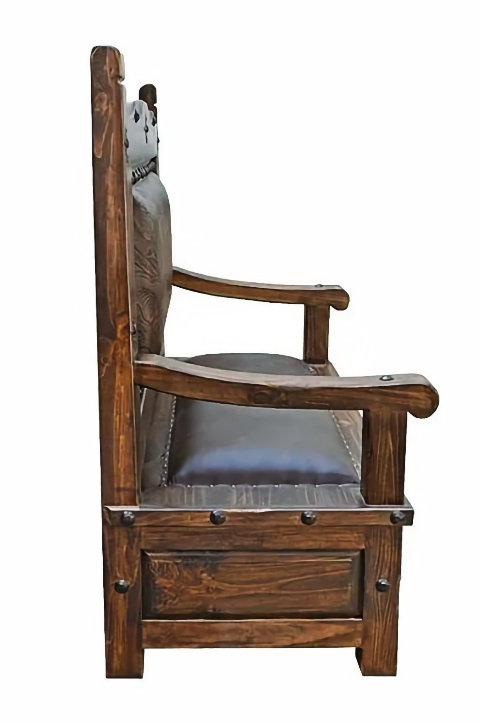 Monterey Tooled Leather Bench