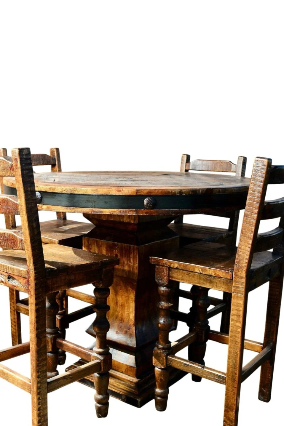 Hacienda Rústica Redonda Bar Table