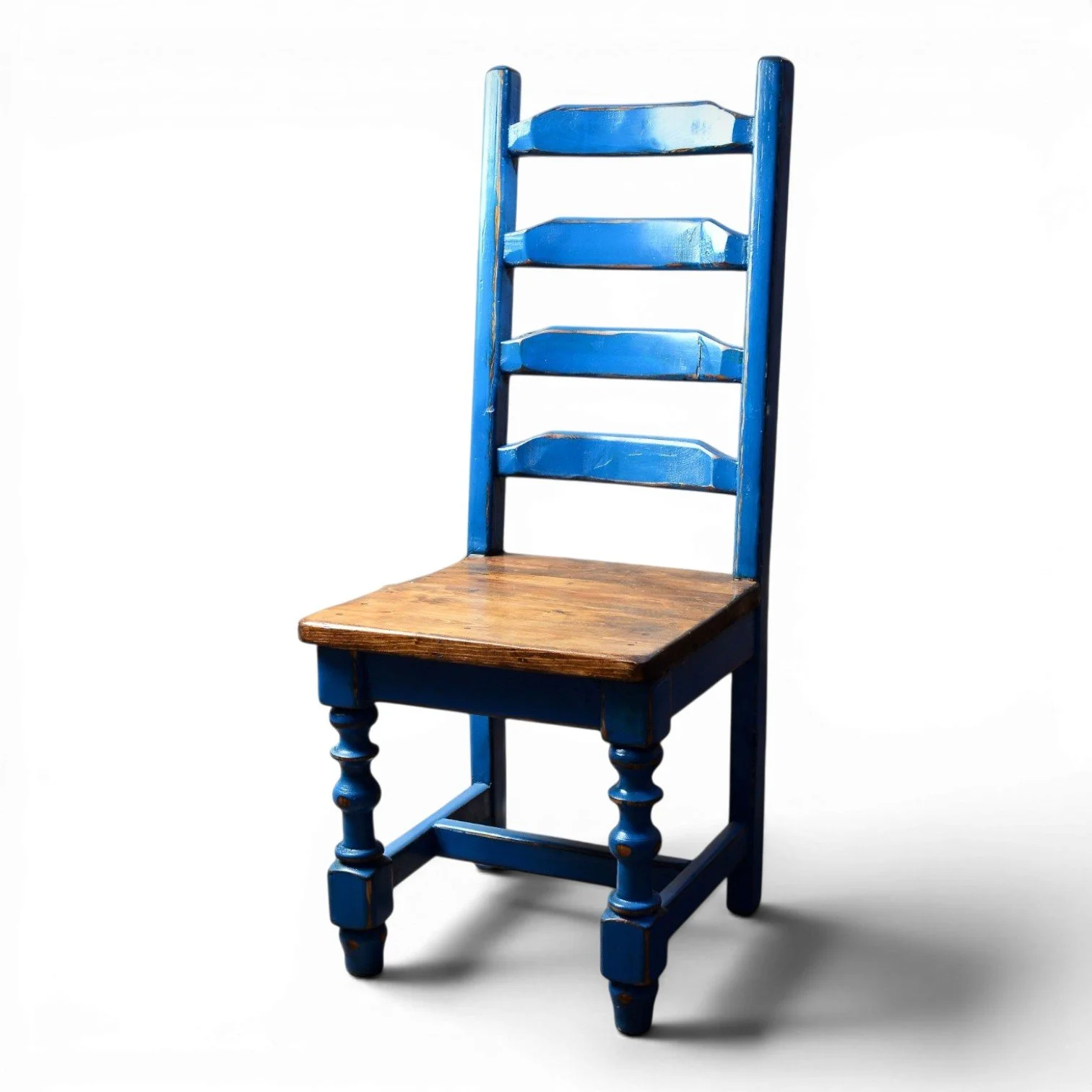 Silla Mezquital handcrafted Mexican reclaimed wood dining chair with rustic ladder back design
