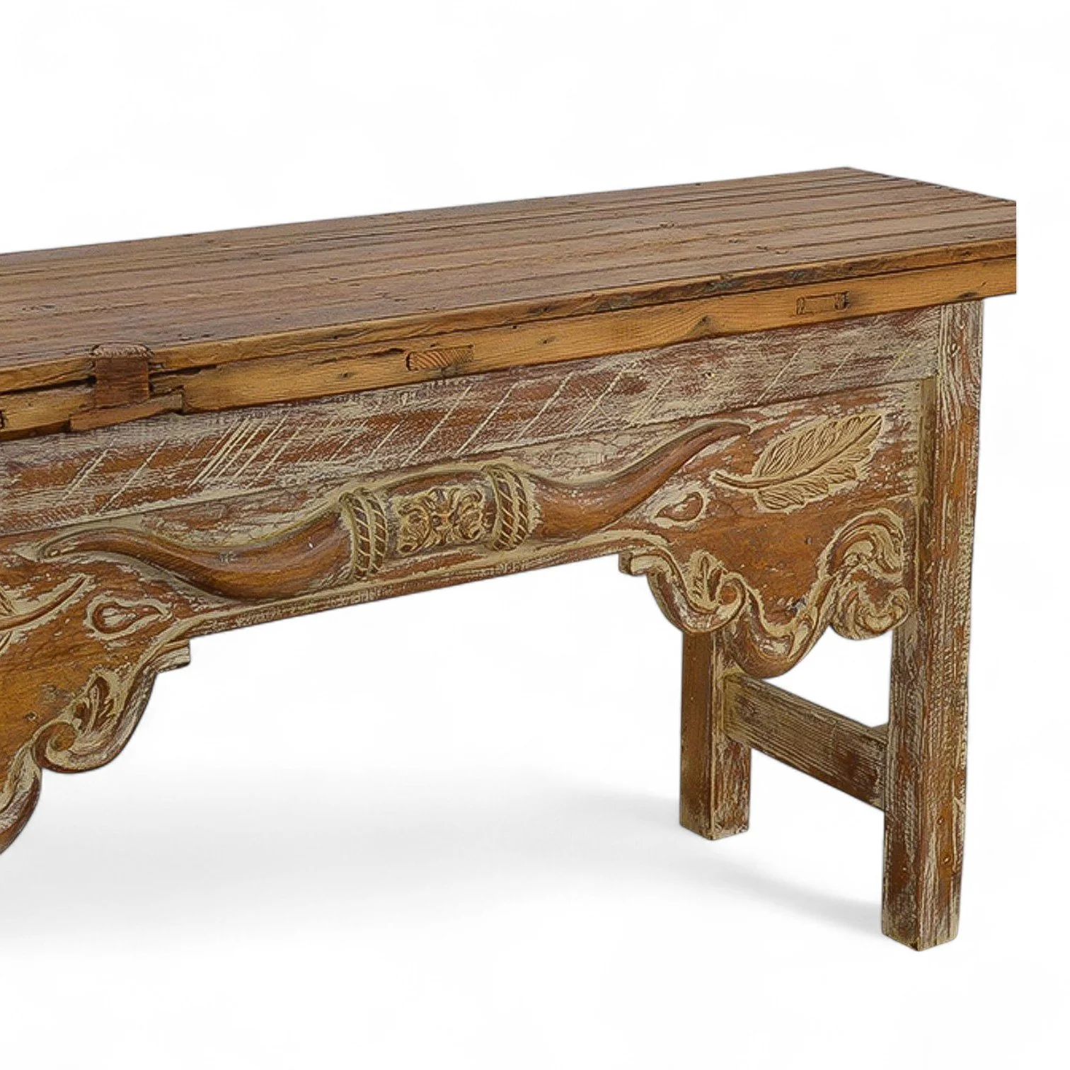 Socorro Long Horn White Wash Console