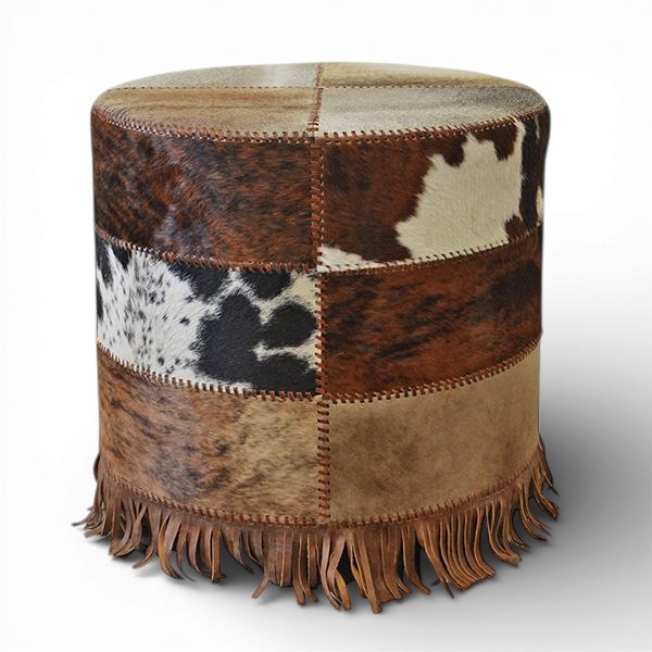Carrizozo Cowhide Patch Ottoman