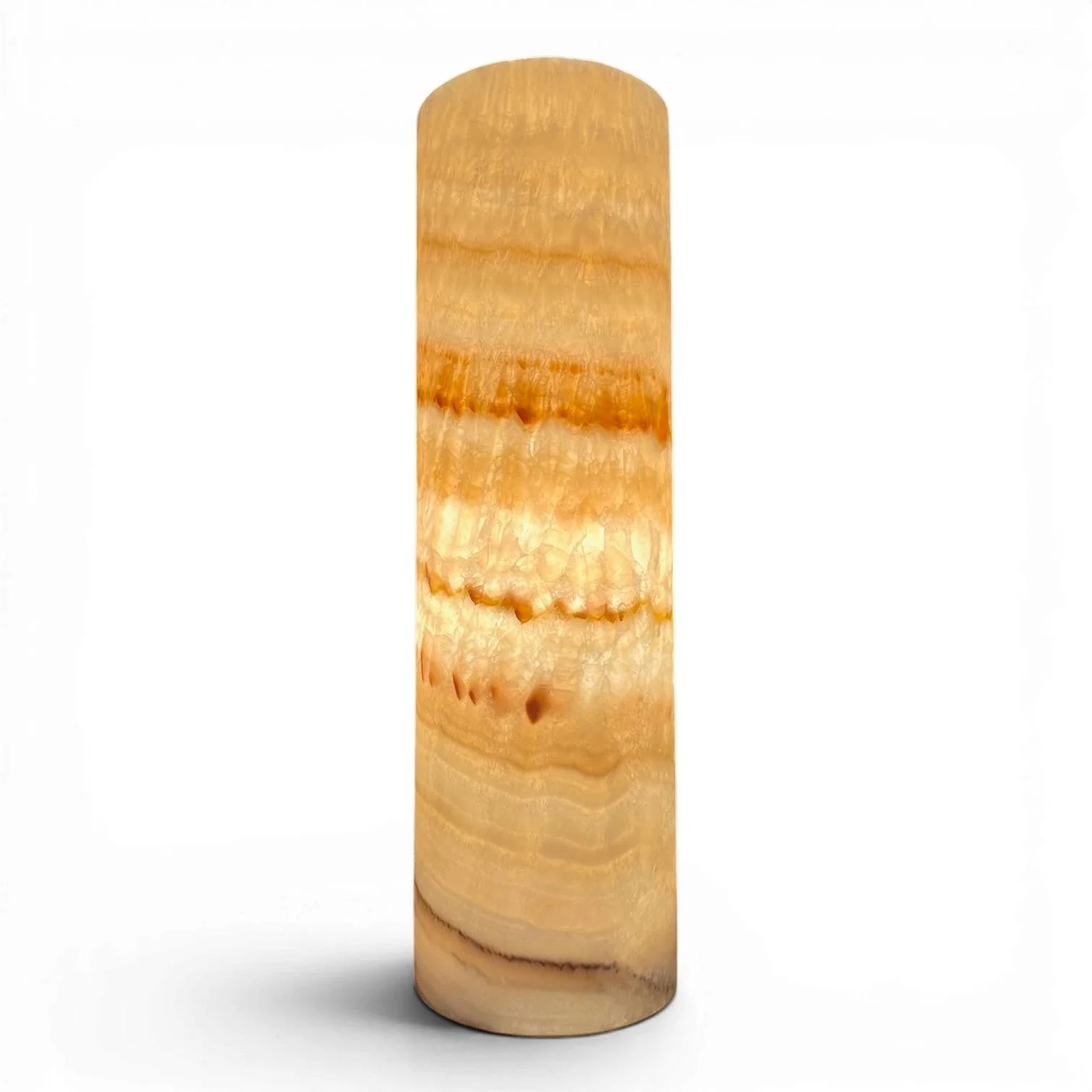 Cylinder Onyx Lamp | Handmade Mexican Natural Stone Accent Lamp