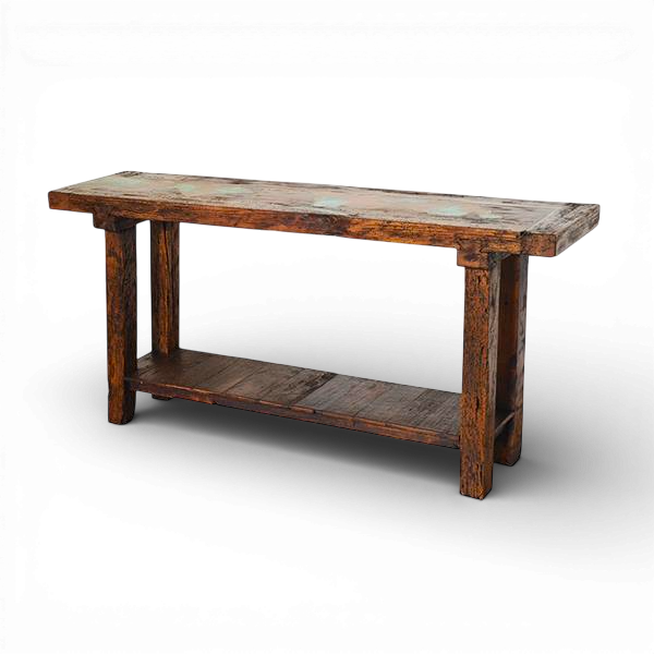 Piedra Santa Turquoise Copper Top Sofa Table