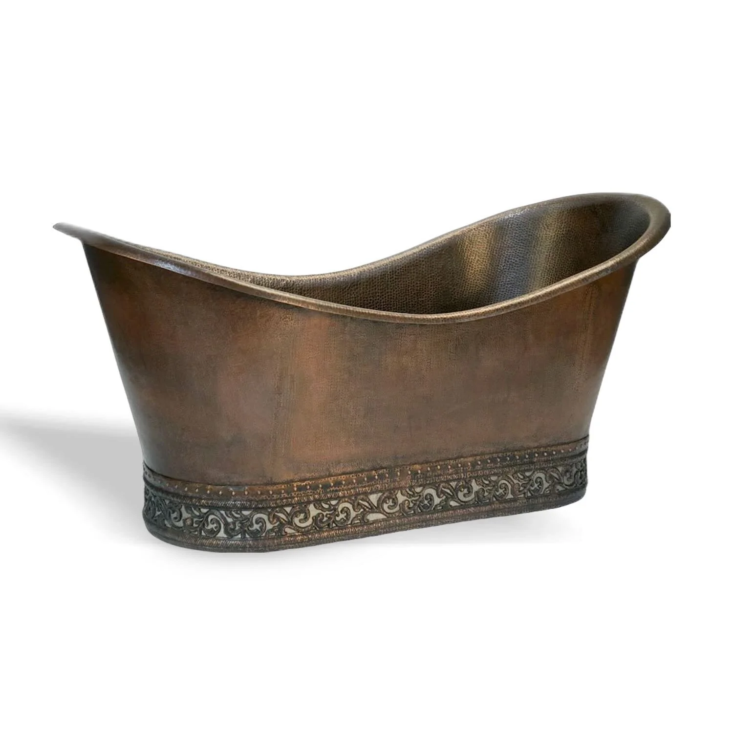 Hacienda Copper Bathtub with Nickel Inlay