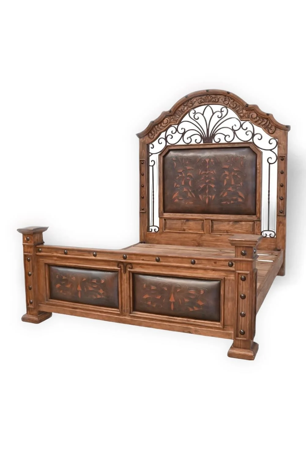 San Miguel Tooled Leather Bed