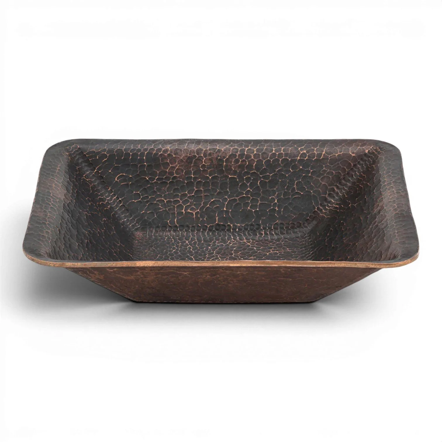 Hacienda Old World 17" Hand Forged Rectangle Copper Vessel Sink